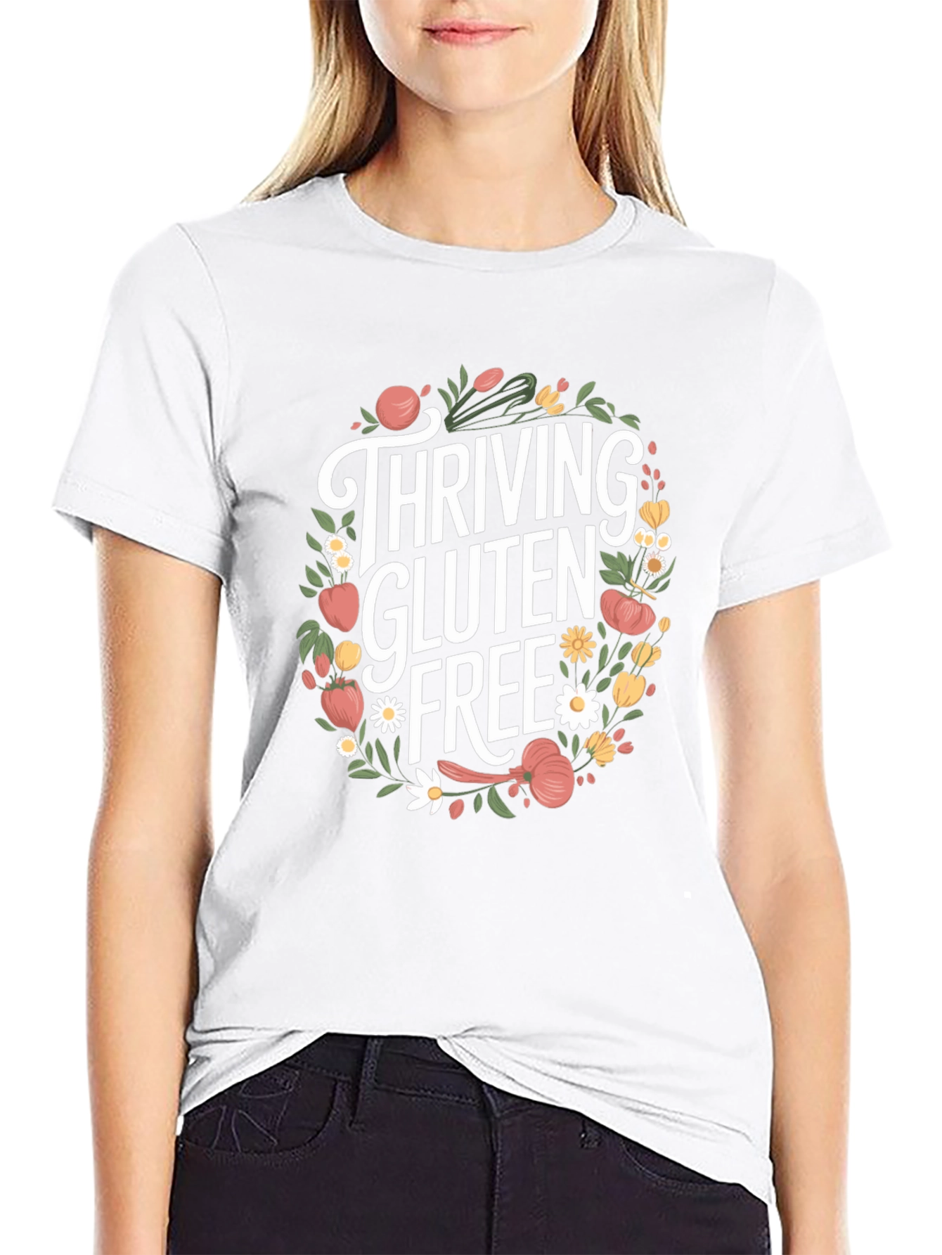 Thriving Gluten Free T-Shirt - Floral Design