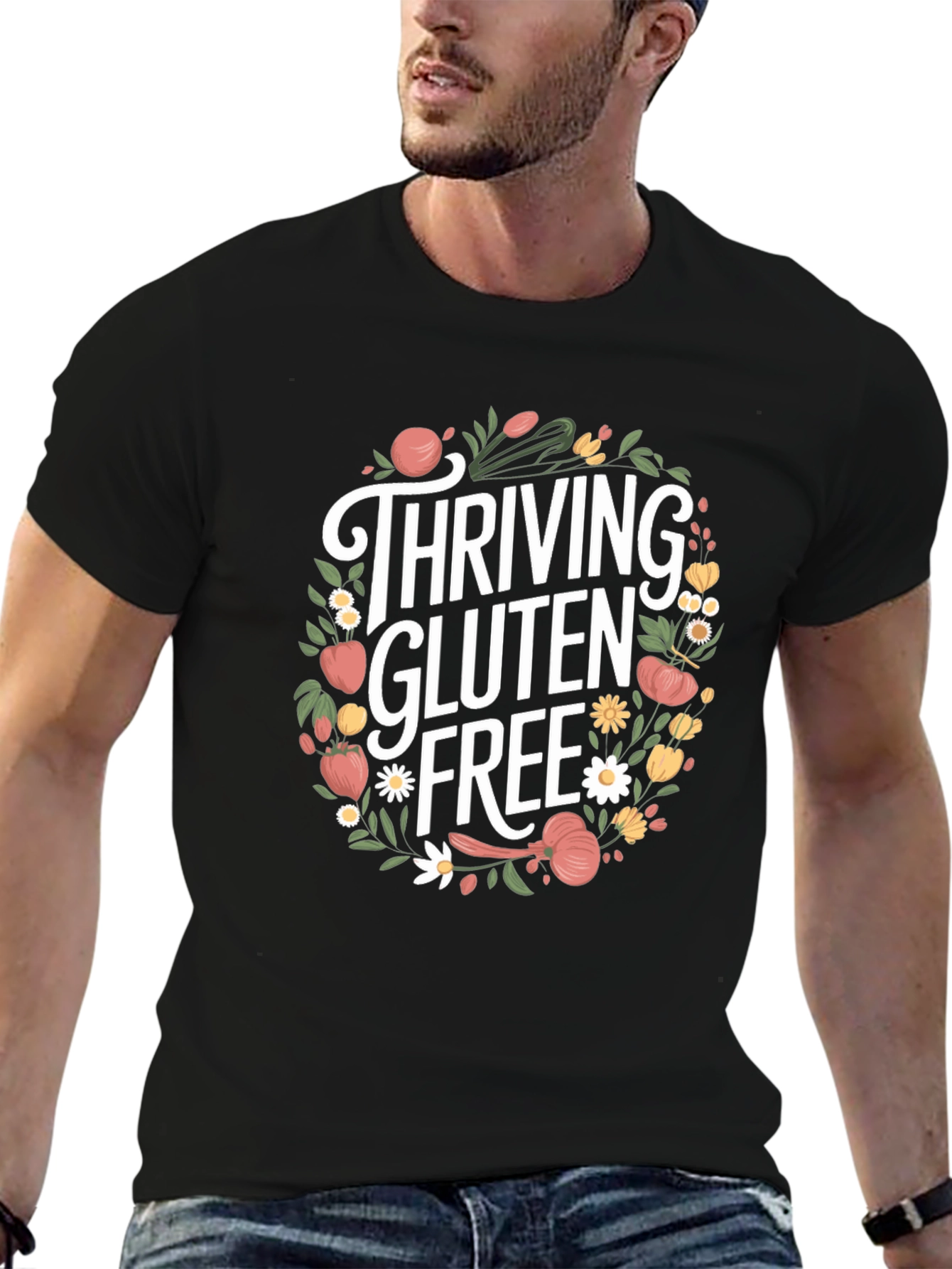 Thriving Gluten Free T-Shirt - Floral Design