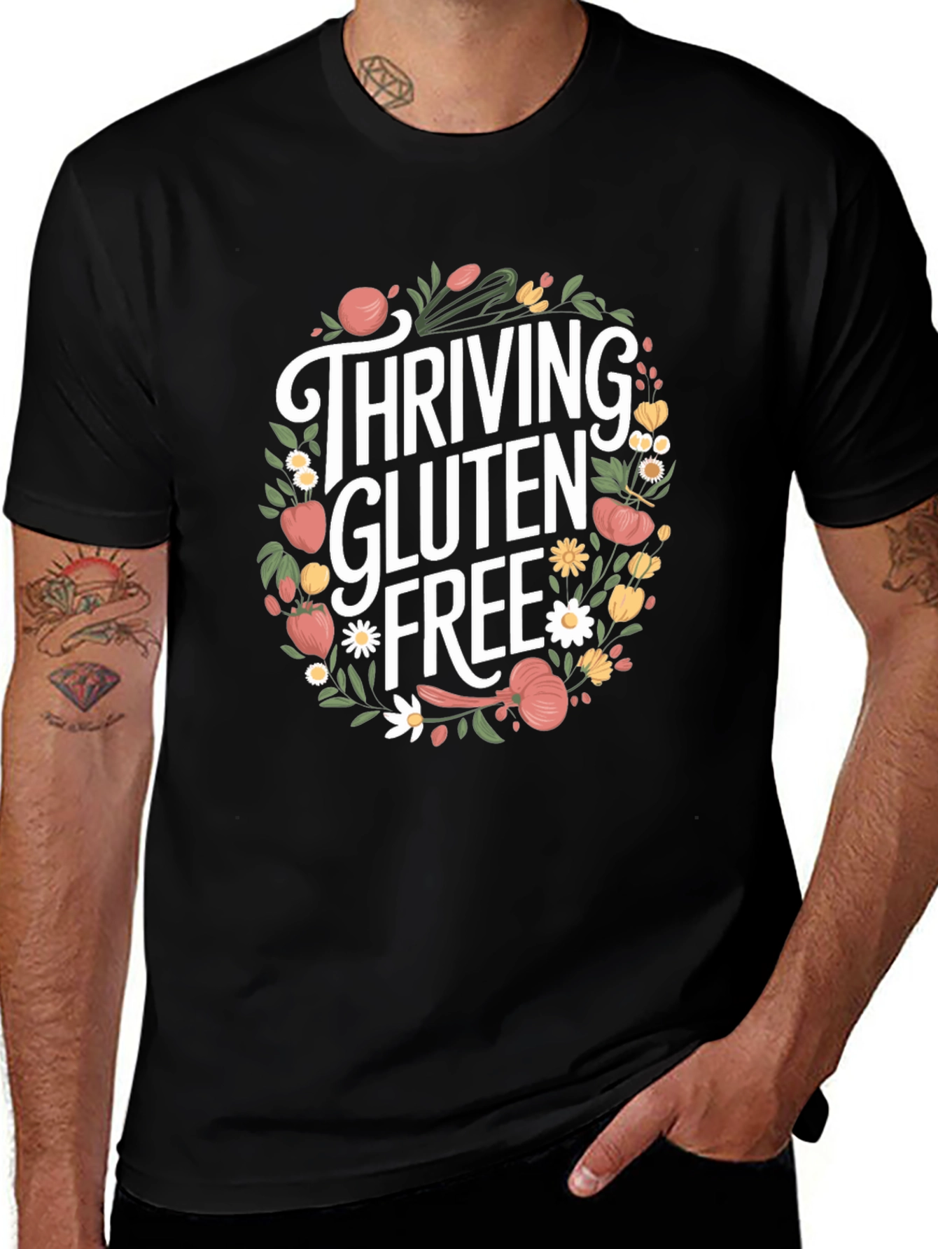 Thriving Gluten Free T-Shirt - Floral Design