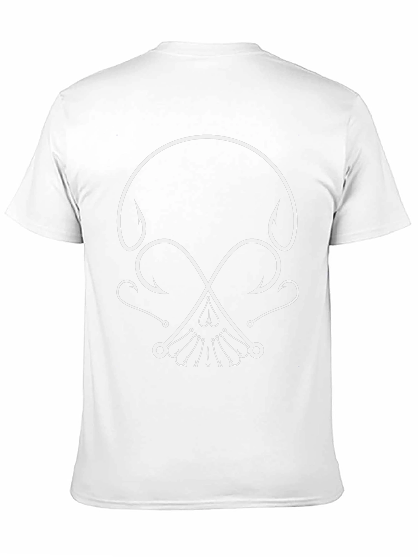 Fishing Hook Skull Graphic Tee - Black