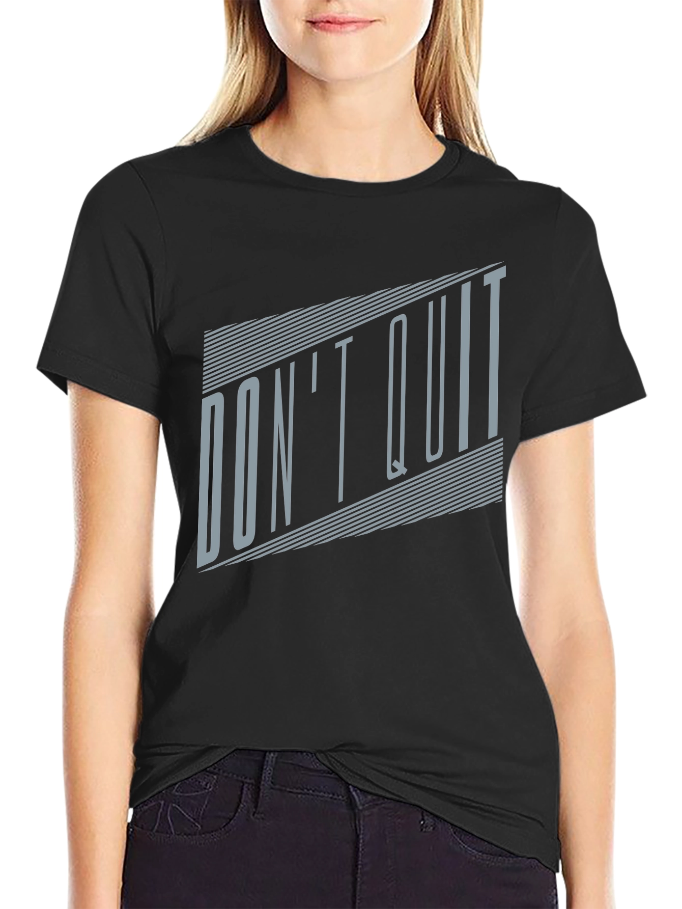 Dont Quit Graphic Tee - Motivational Black T-Shirt