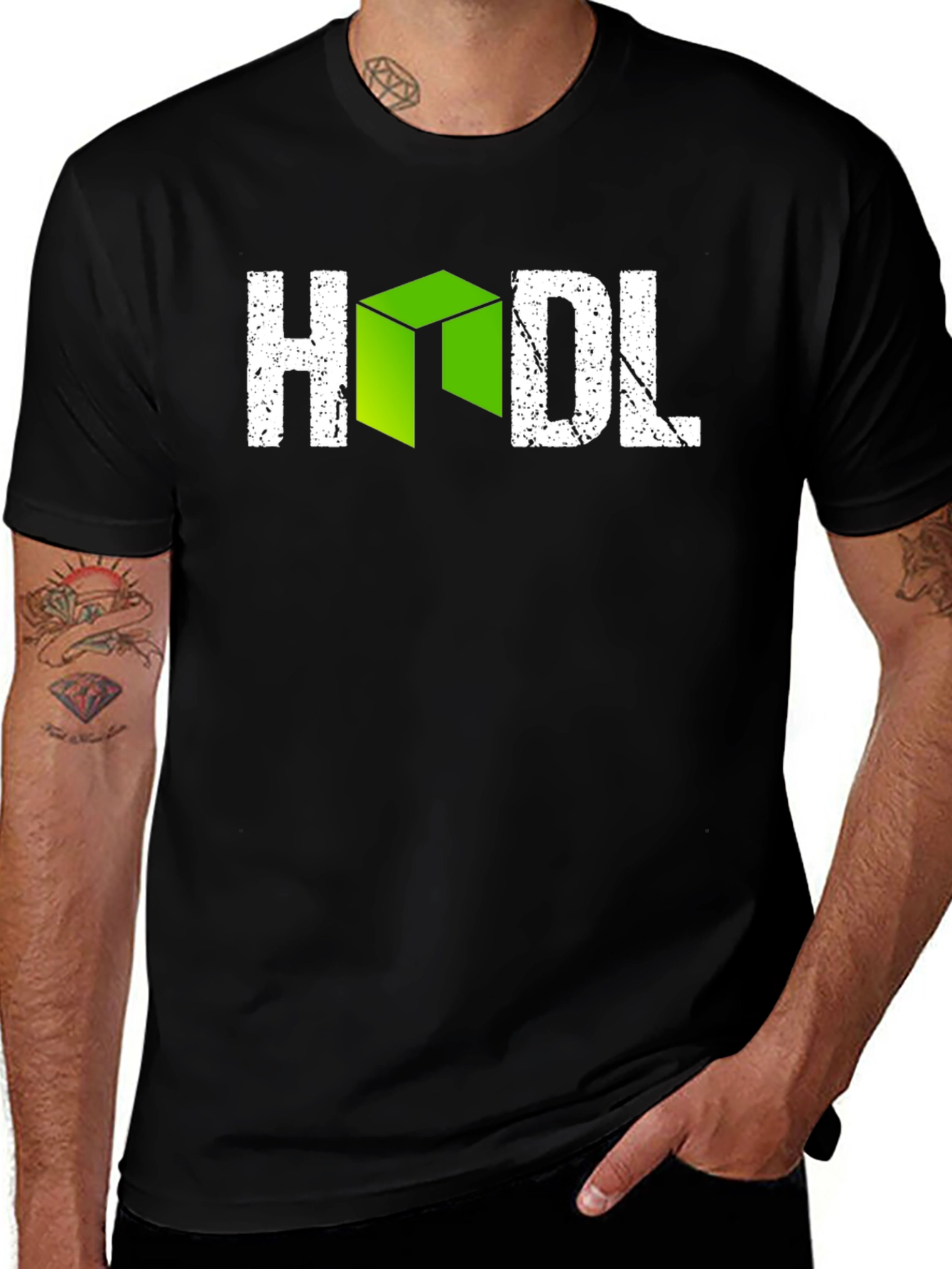 HODL Crypto Graphic Tee - Black Cotton