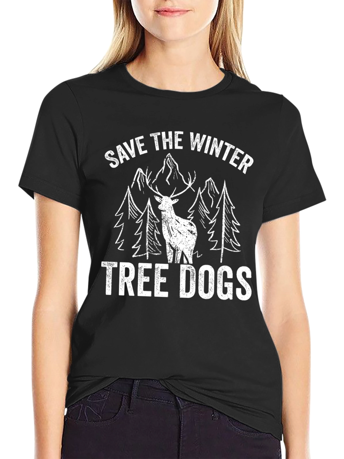 Save the Winter Tree Dogs Graphic Tee