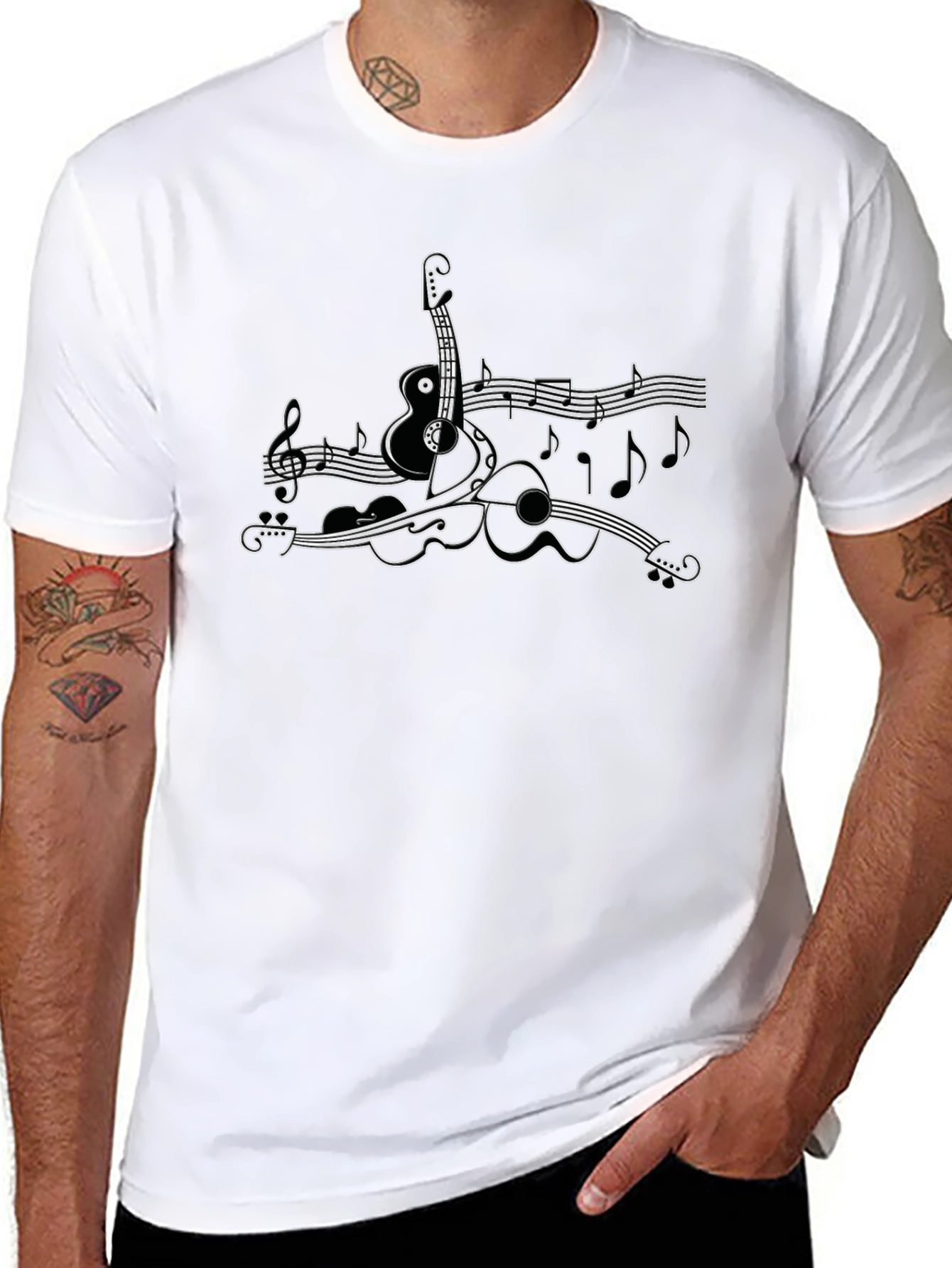Musical Instruments Graphic T-Shirt - Black