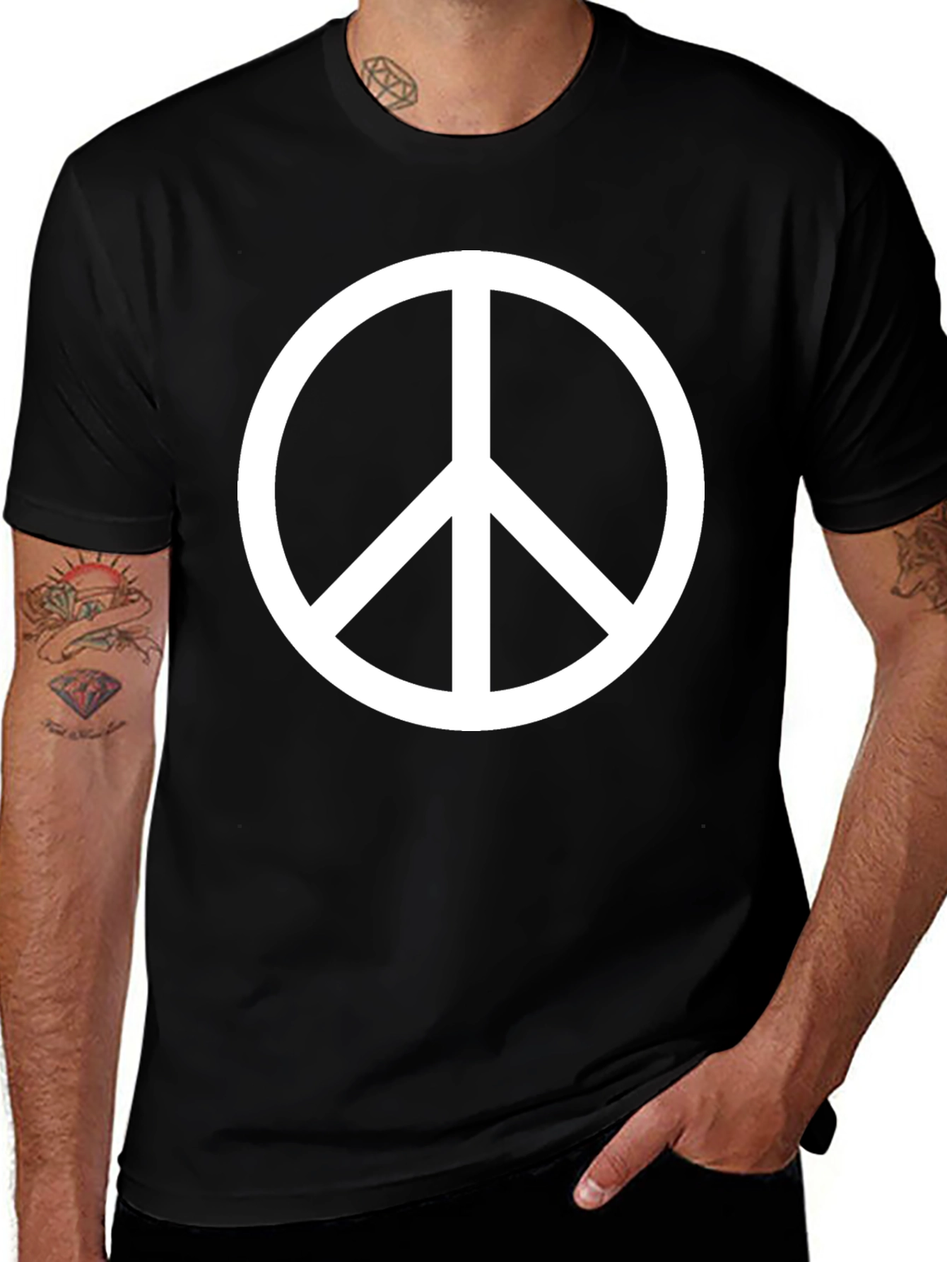 Peace Sign Black T-Shirt - Unisex