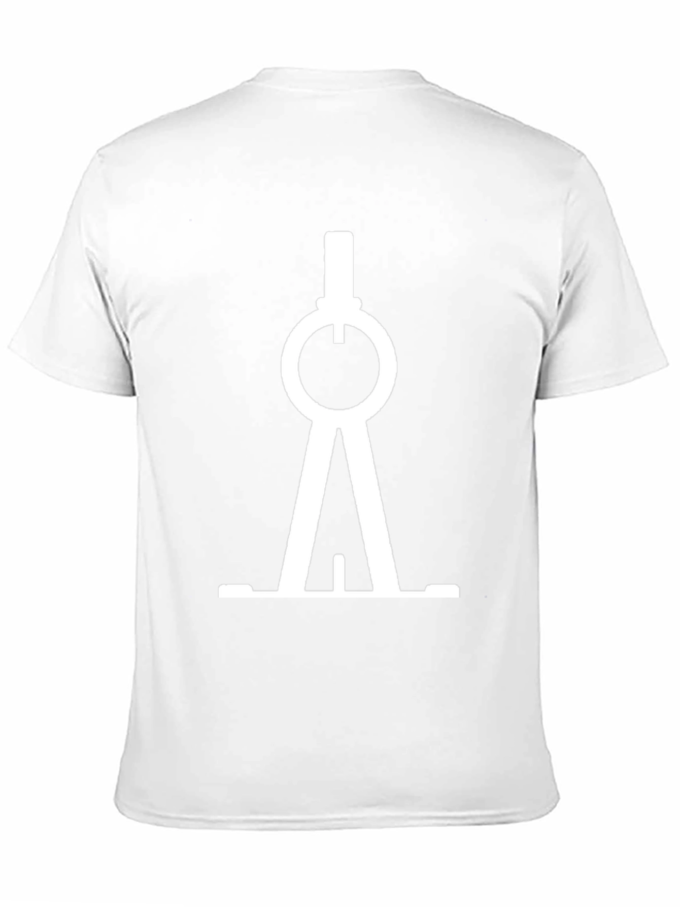 Modern White Compass Graphic Print Black T-Shirt