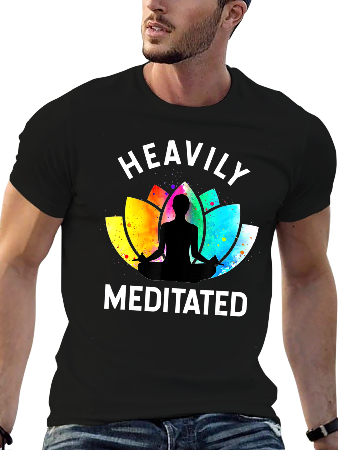 Heavily Meditated Yoga Lotus T-Shirt - Relaxed Fit