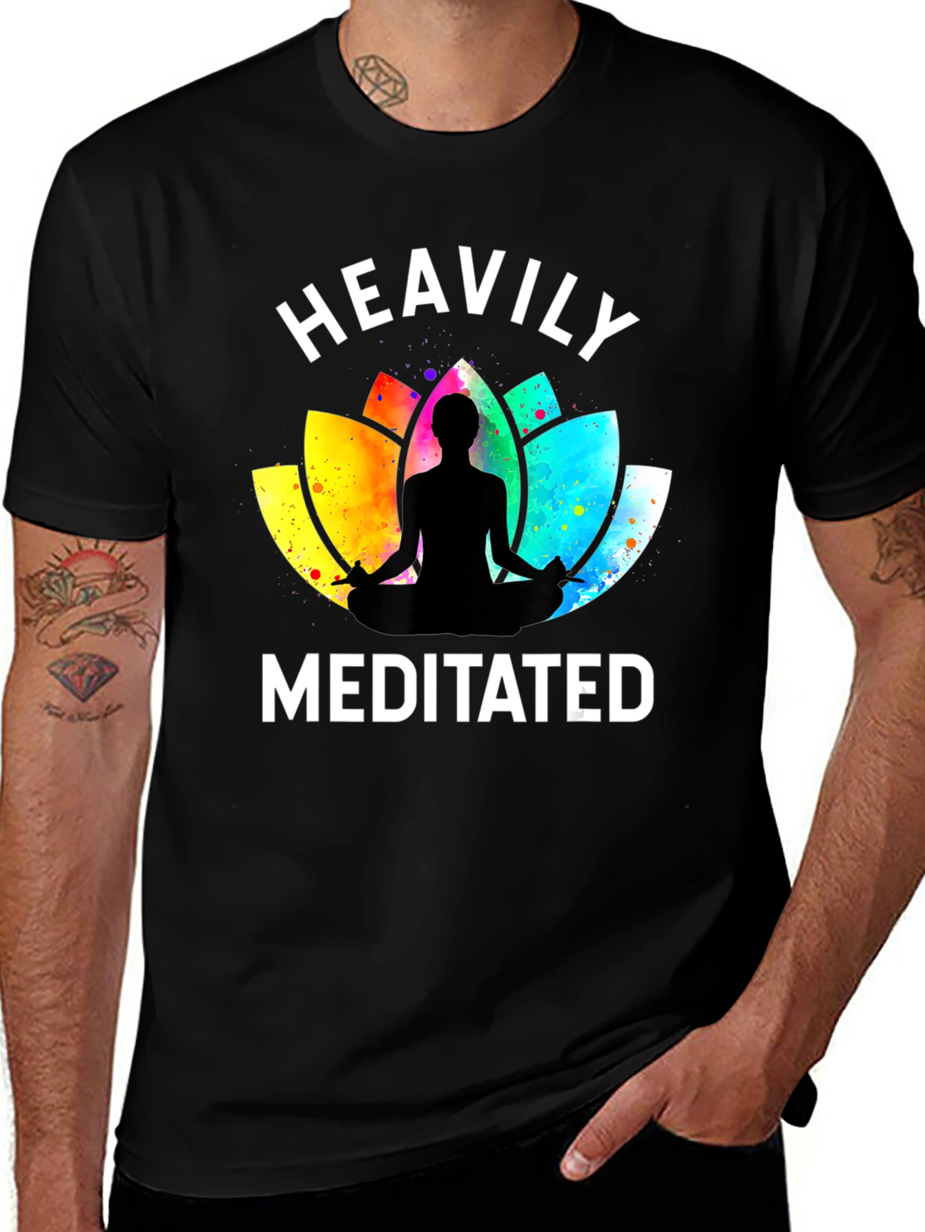 Heavily Meditated Yoga Lotus T-Shirt - Relaxed Fit