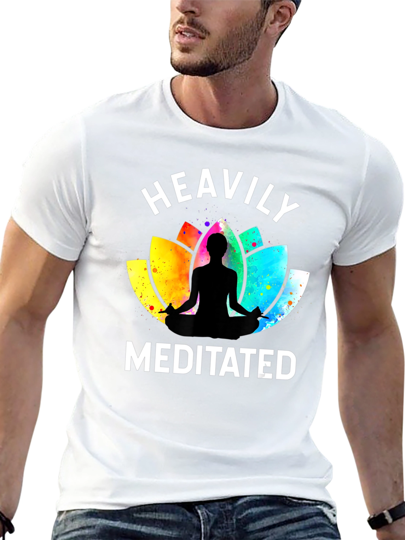 Heavily Meditated Yoga Lotus T-Shirt - Relaxed Fit