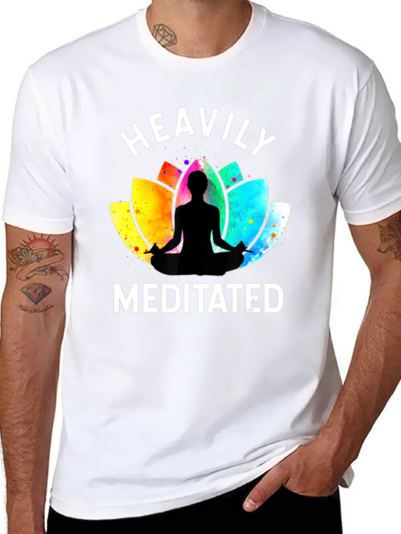 Heavily Meditated Yoga Lotus T-Shirt - Relaxed Fit