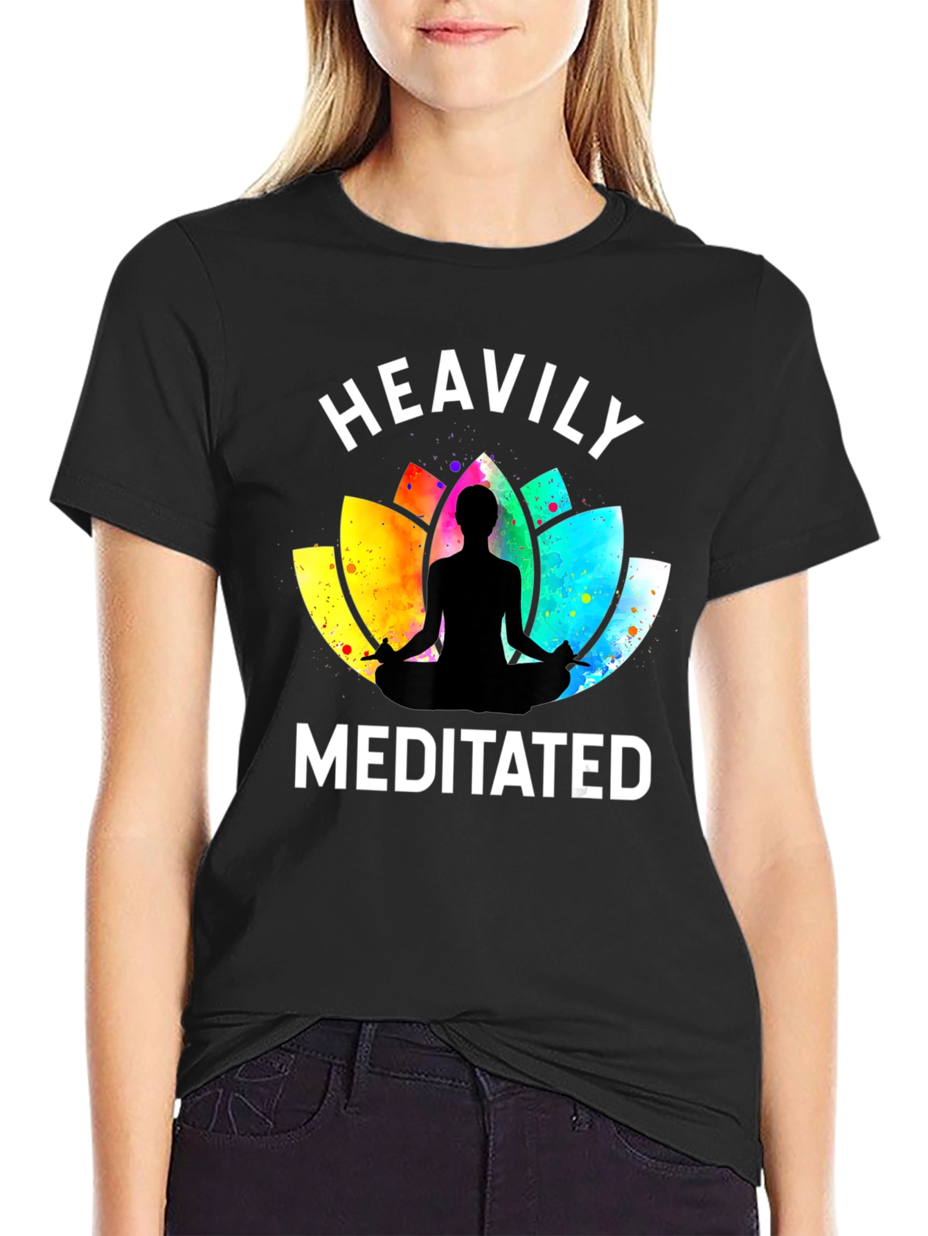 Heavily Meditated Yoga Lotus T-Shirt - Relaxed Fit