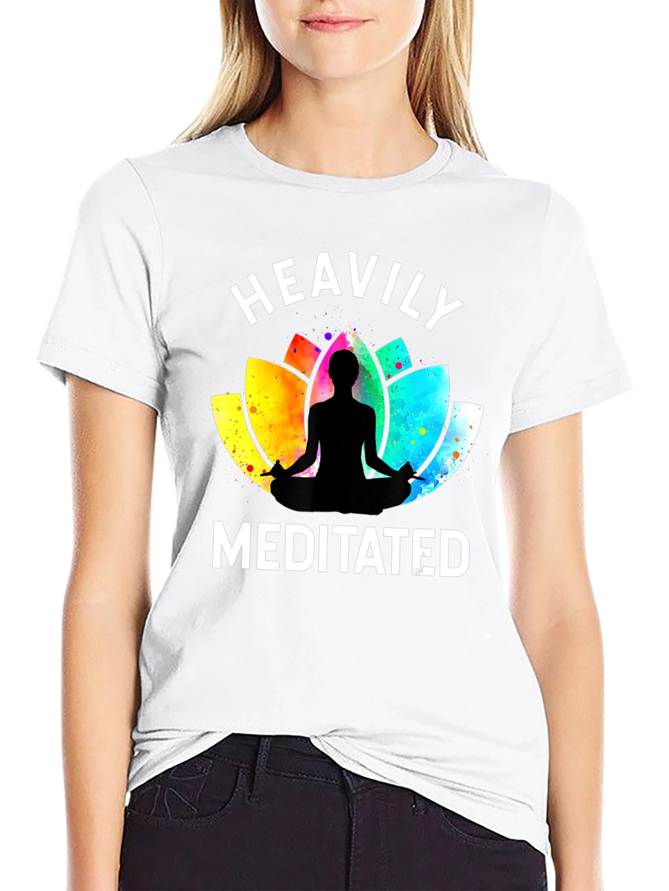 Heavily Meditated Yoga Lotus T-Shirt - Relaxed Fit
