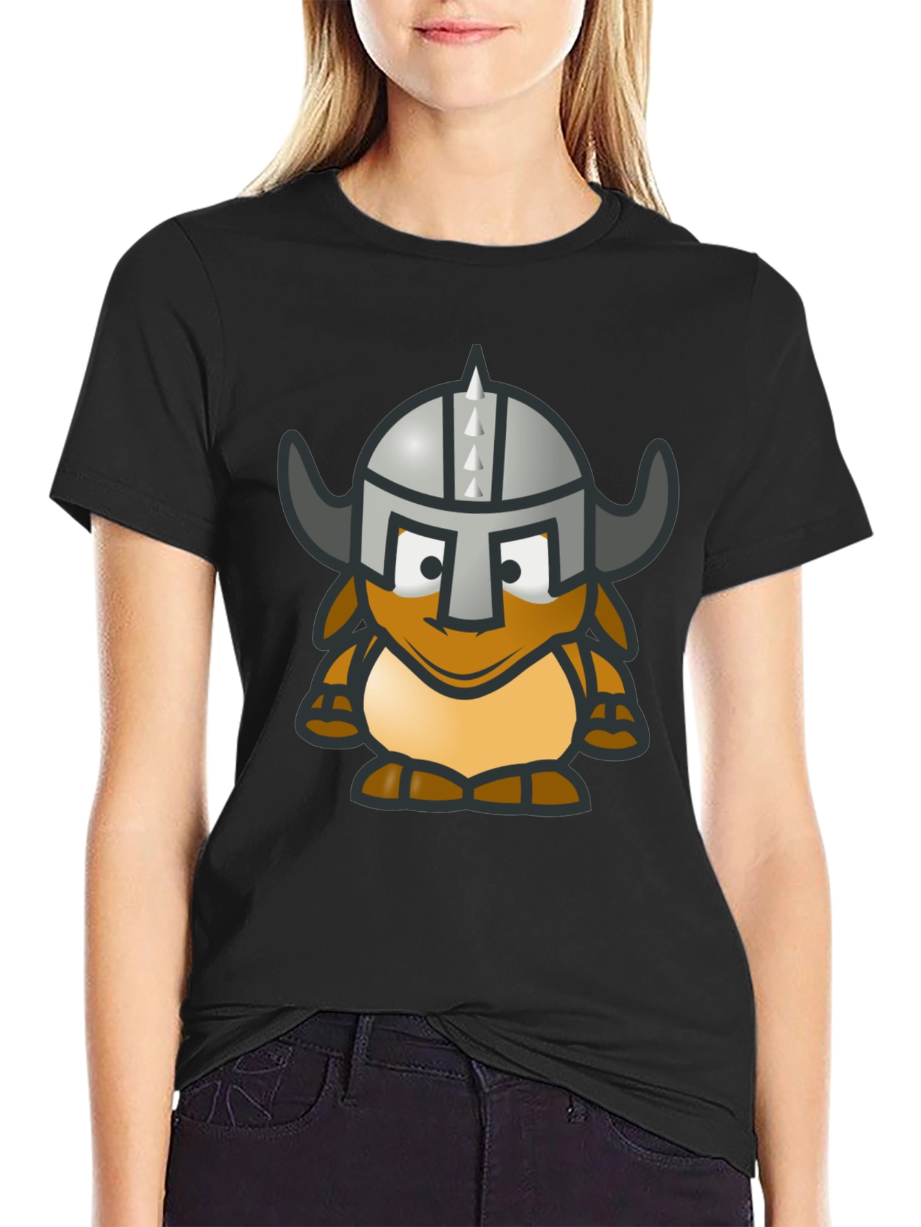 Viking Gnome Graphic T-Shirt - Black Cotton Blend