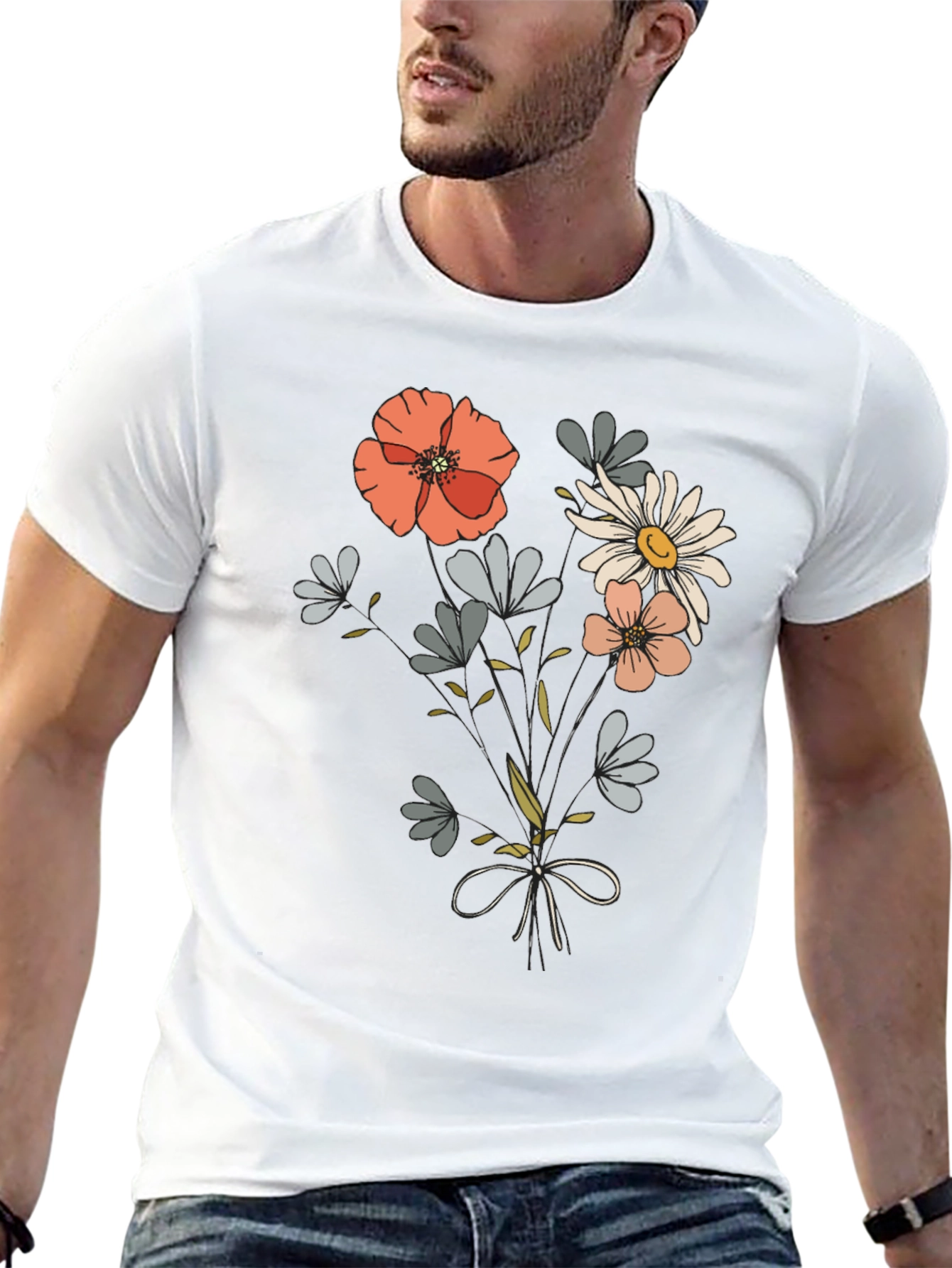 Floral Bouquet Graphic Tee - Casual Comfort