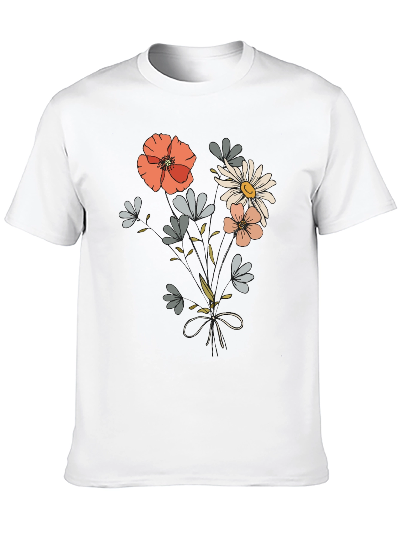 Floral Bouquet Graphic Tee - Casual Comfort