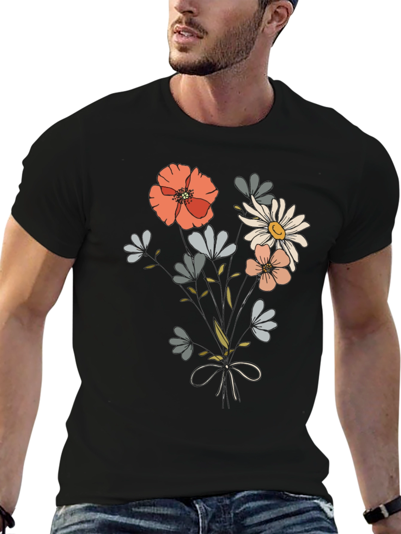 Floral Bouquet Graphic Tee - Casual Comfort