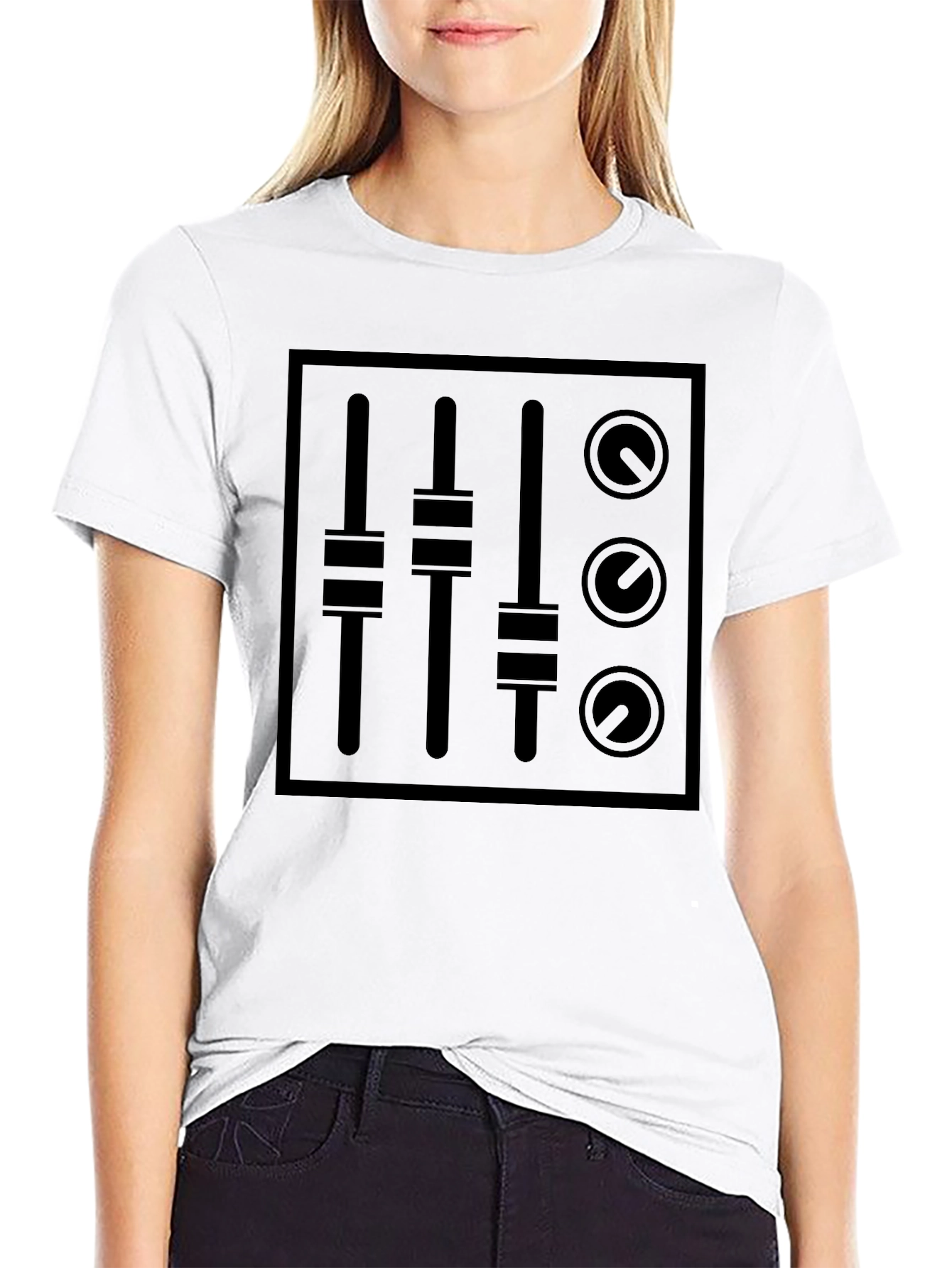 DJ Mixer Graphic Black T-Shirt