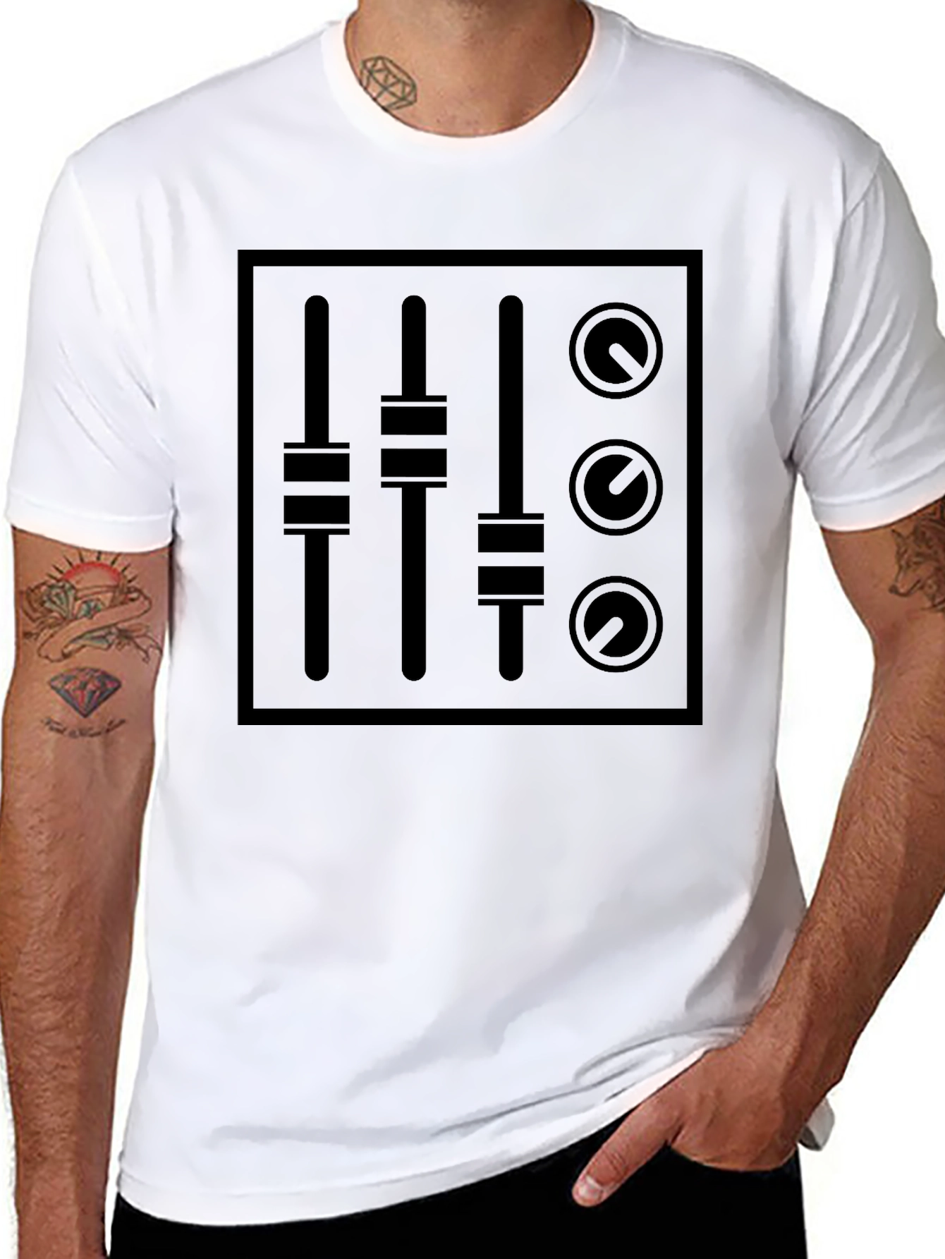 DJ Mixer Graphic Black T-Shirt