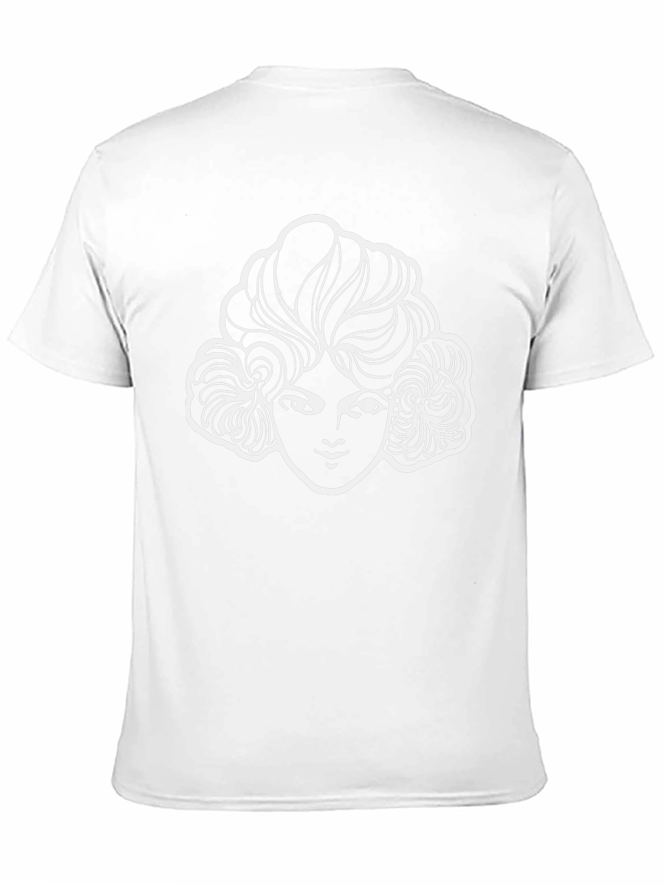 Graphic Tee - White Face Design on Black Shirt
