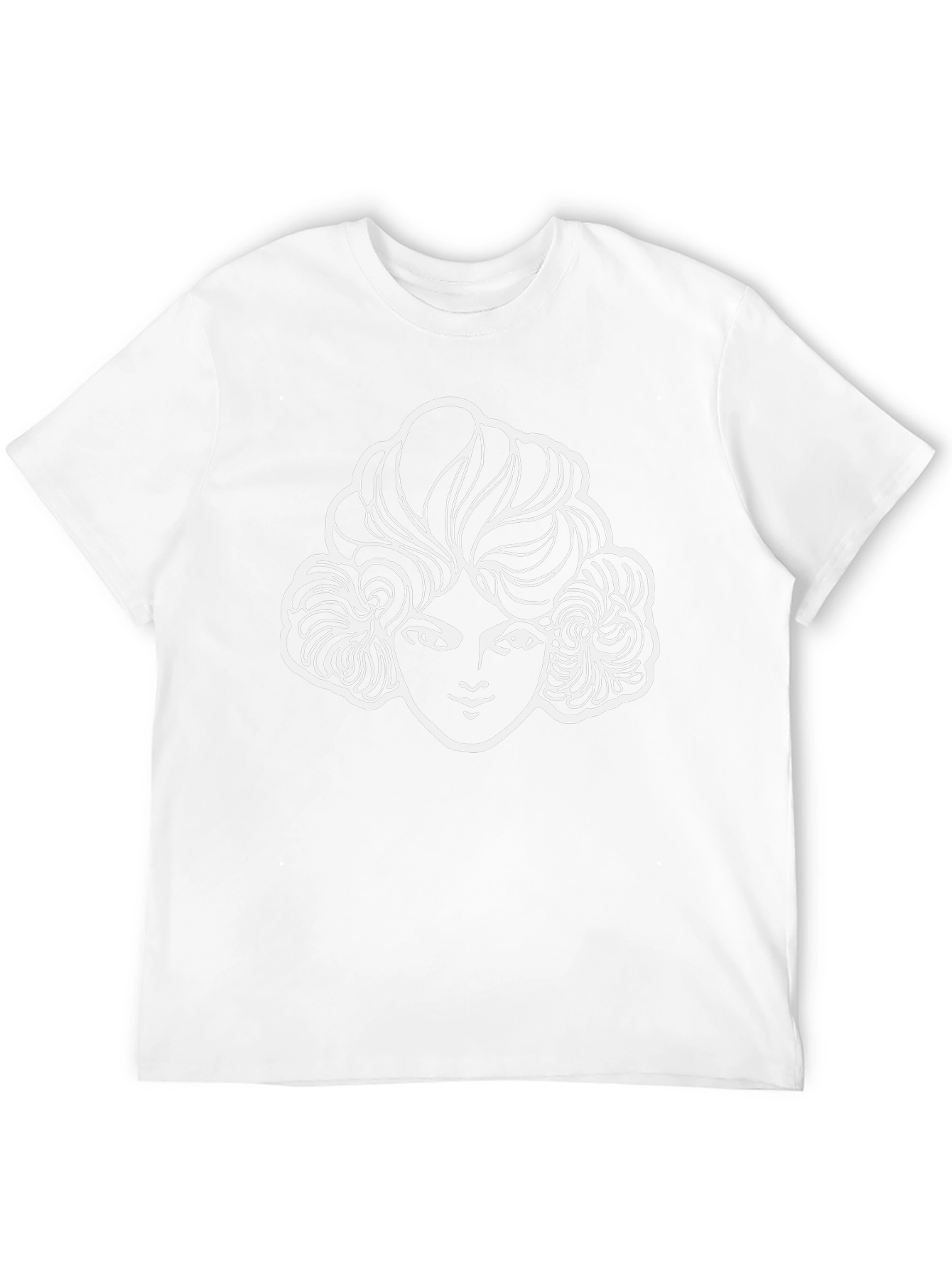 Graphic Tee - White Face Design on Black Shirt
