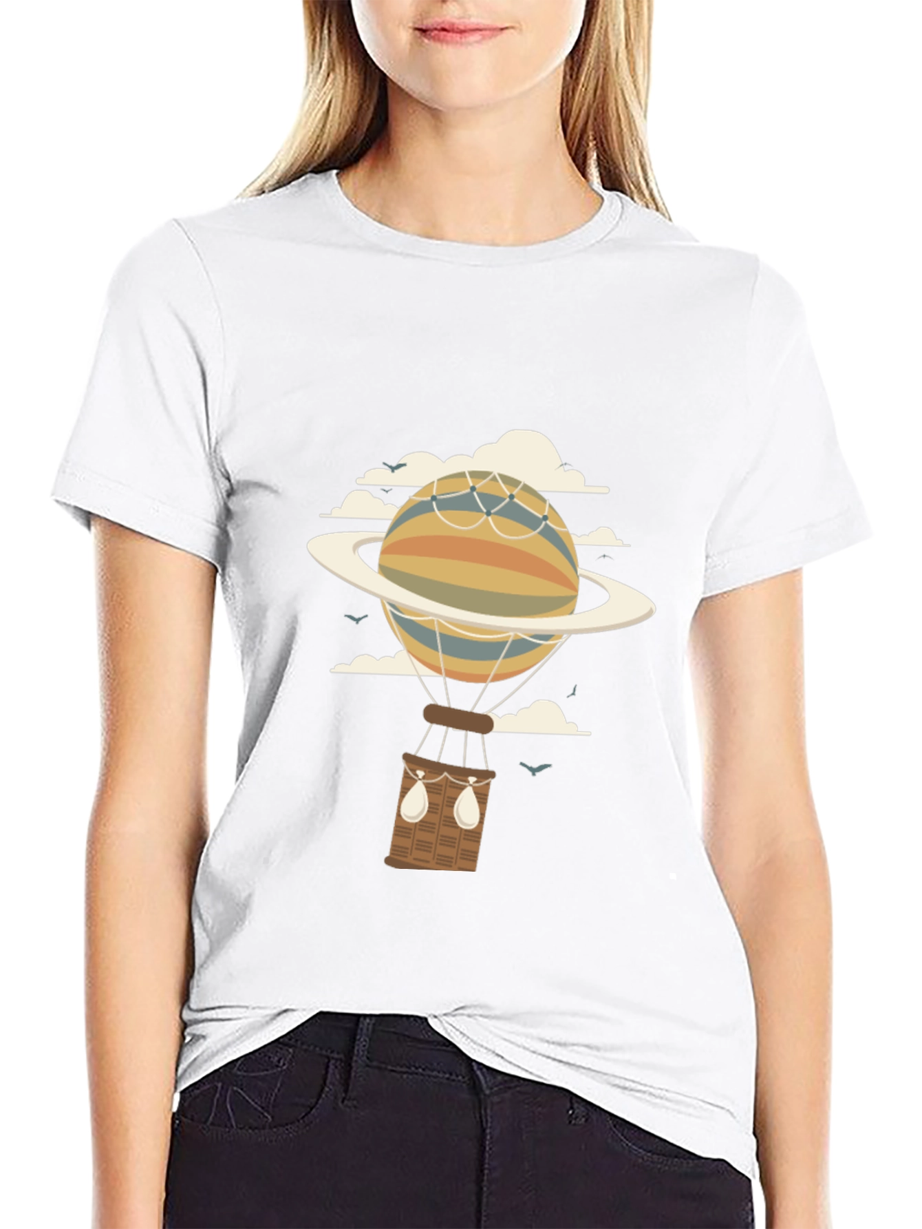 Planet Hot Air Balloon Graphic Tee