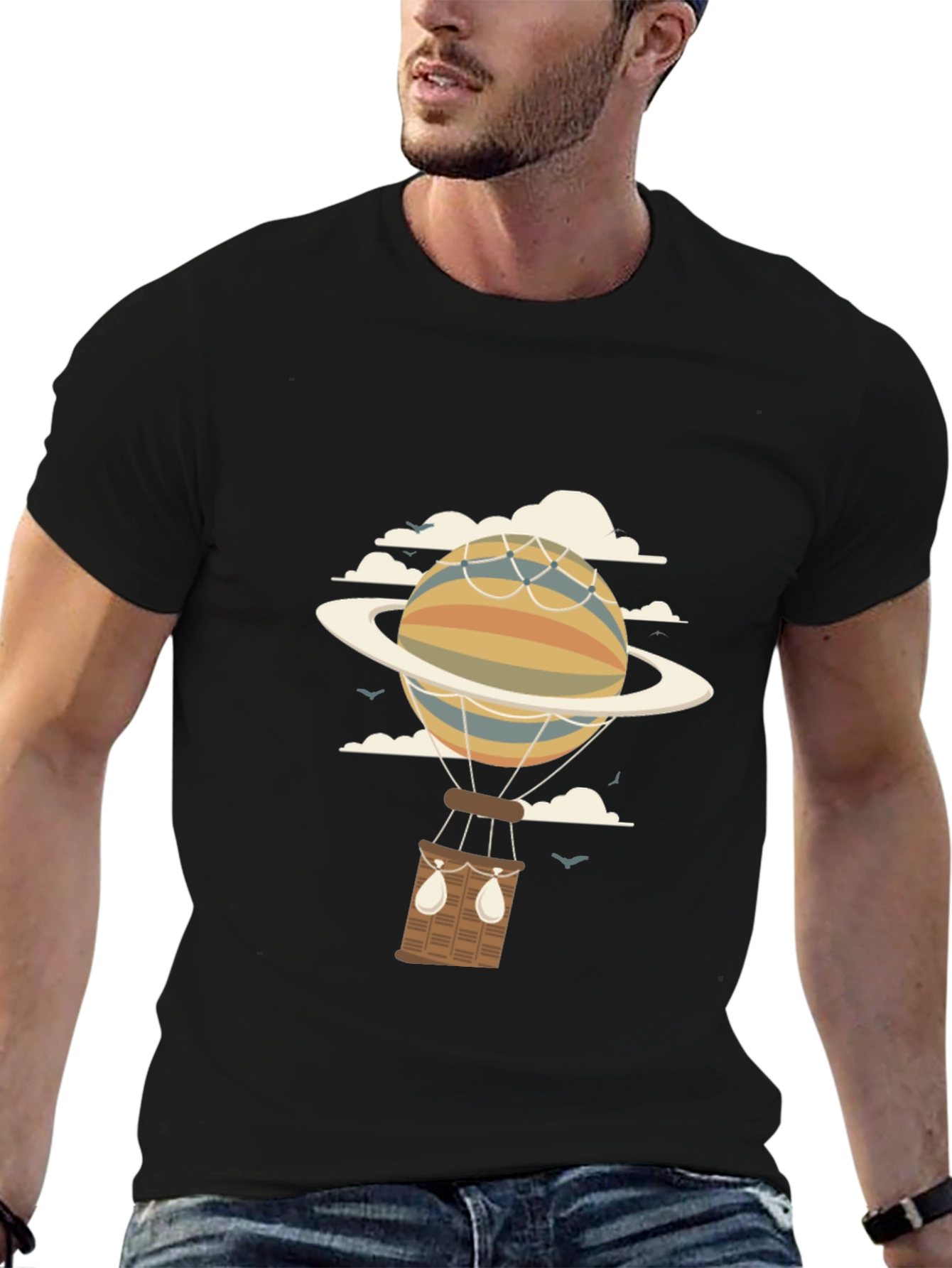 Planet Hot Air Balloon Graphic Tee