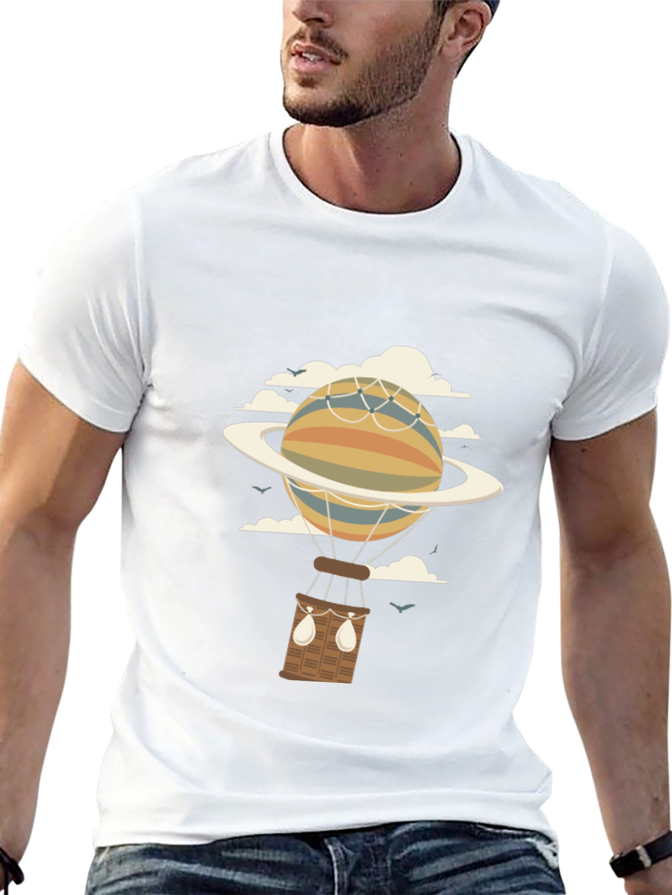 Planet Hot Air Balloon Graphic Tee