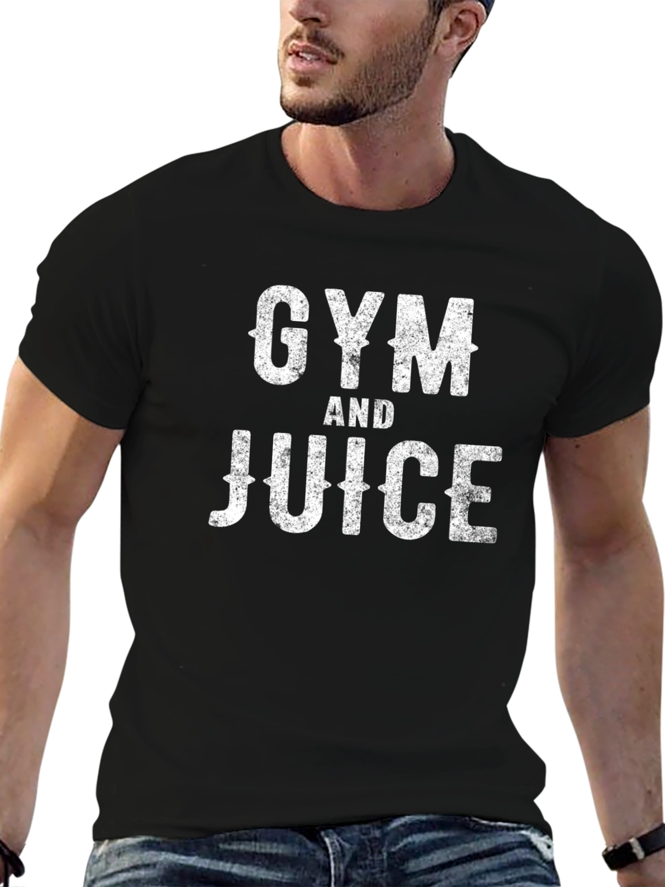 Gym and Juice Black Graphic T-Shirt