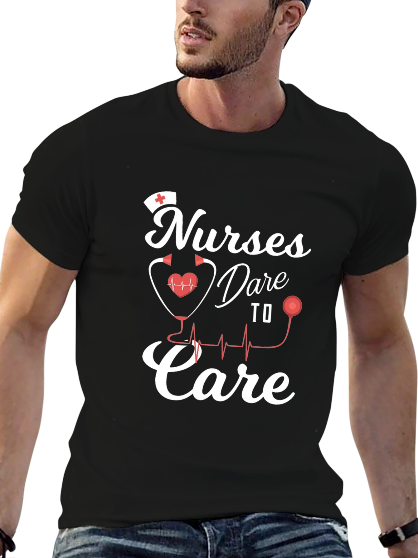 Nurses Dare to Care Black T-Shirt