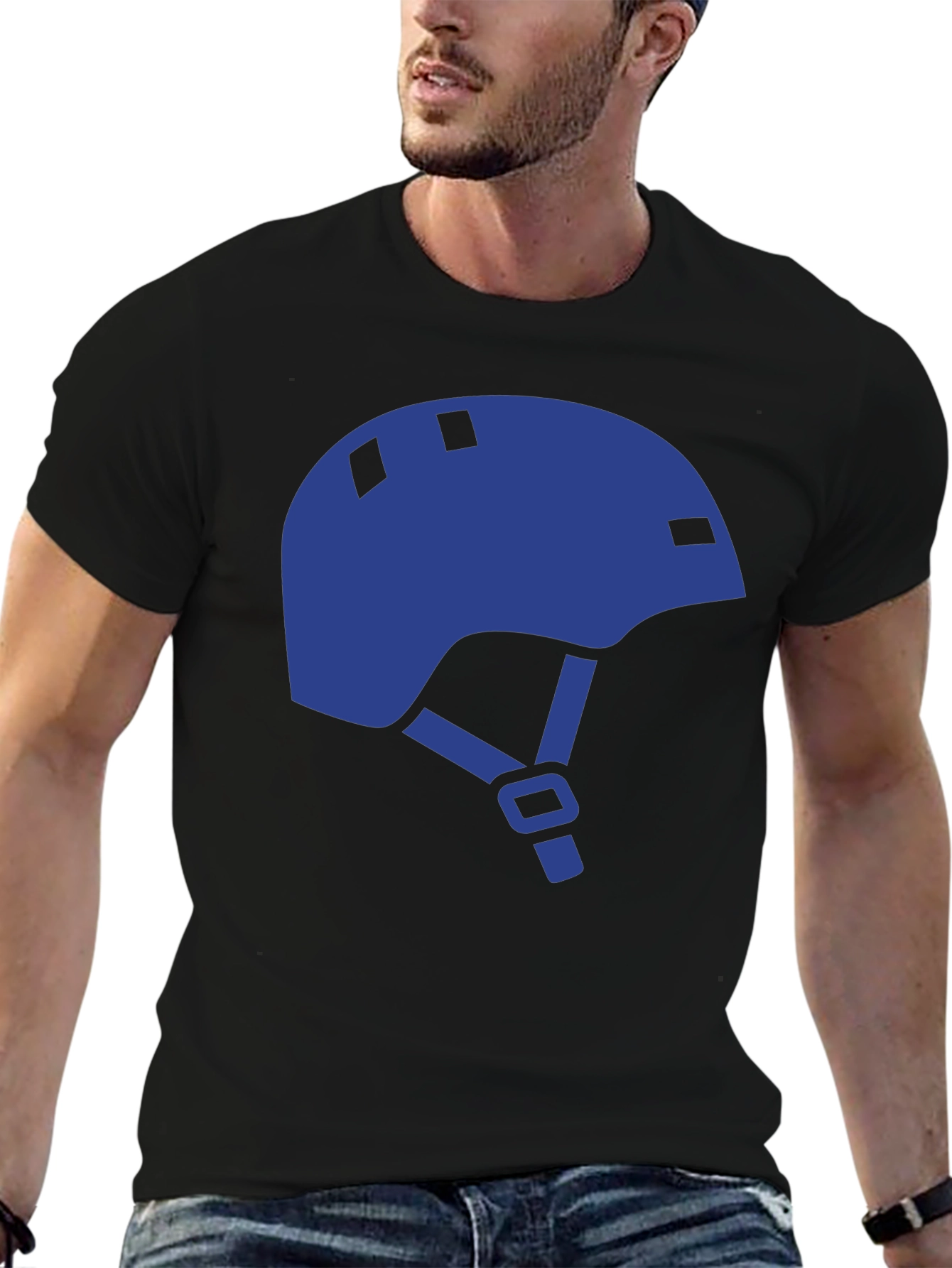 Helmet Graphic Tee - Black Casual Shirt