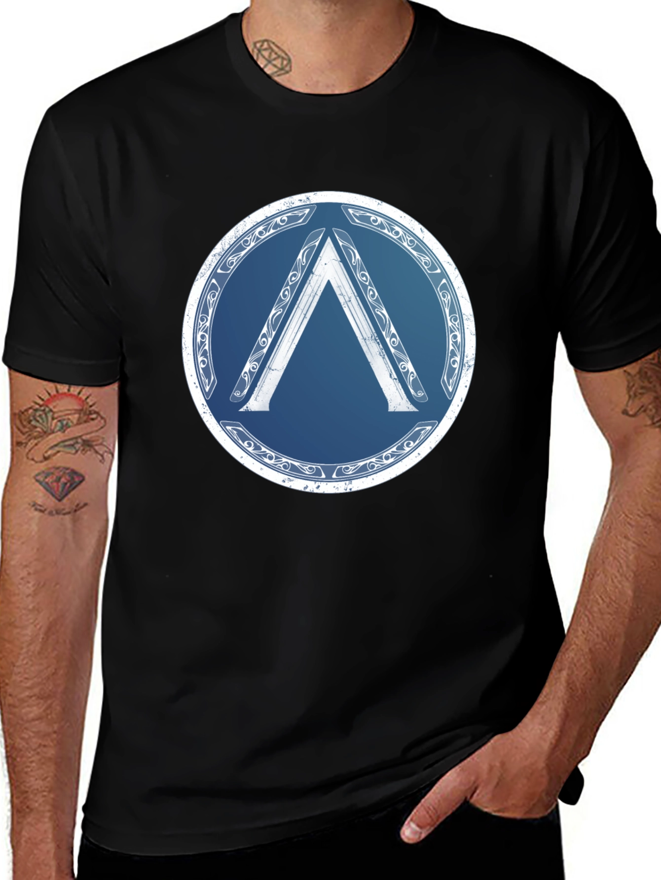Spartan Shield T-Shirt - Black Graphic Tee