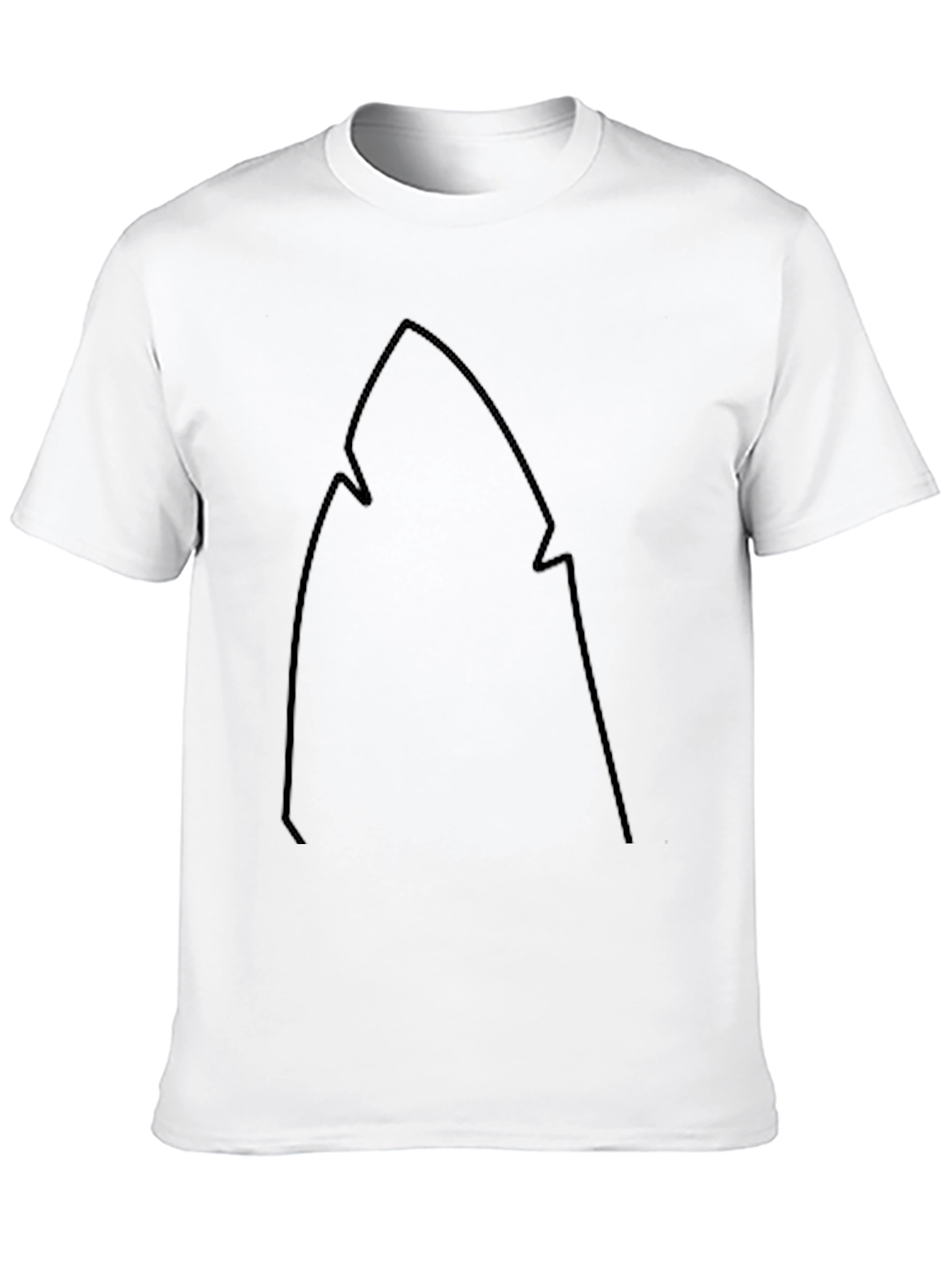Shark Fin Outline Black T-Shirt - Casual Style