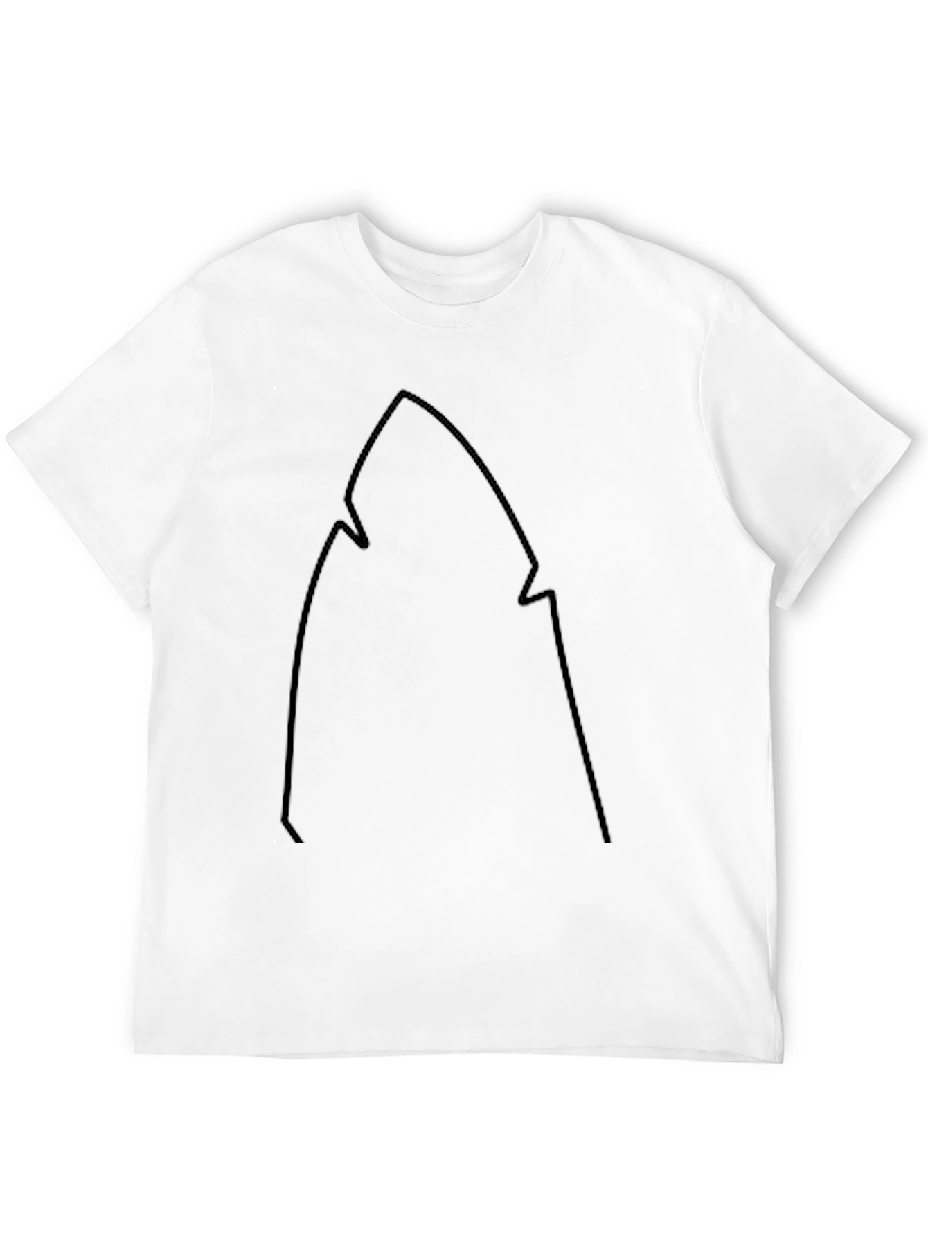Shark Fin Outline Black T-Shirt - Casual Style