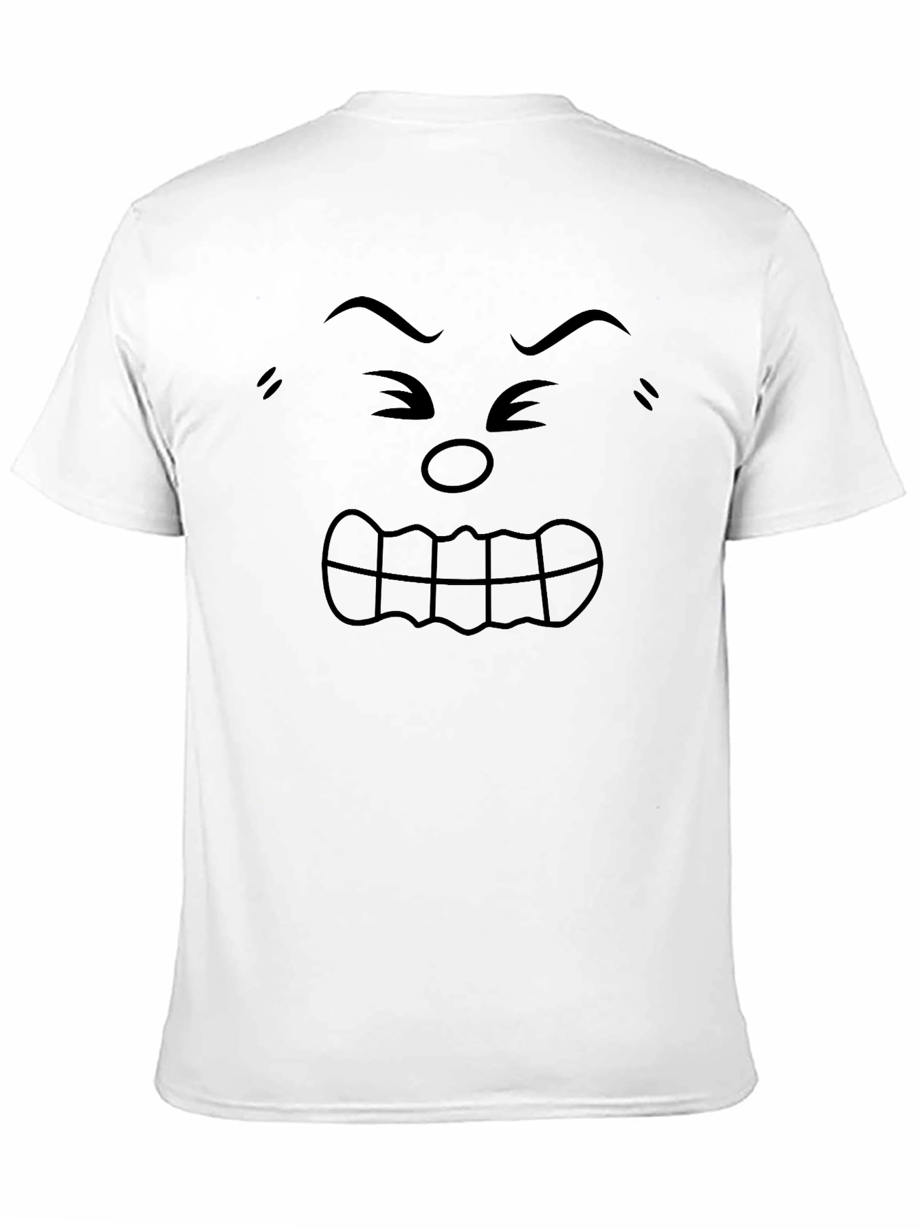 Angry Face Graphic Tee - Black Cotton T-Shirt