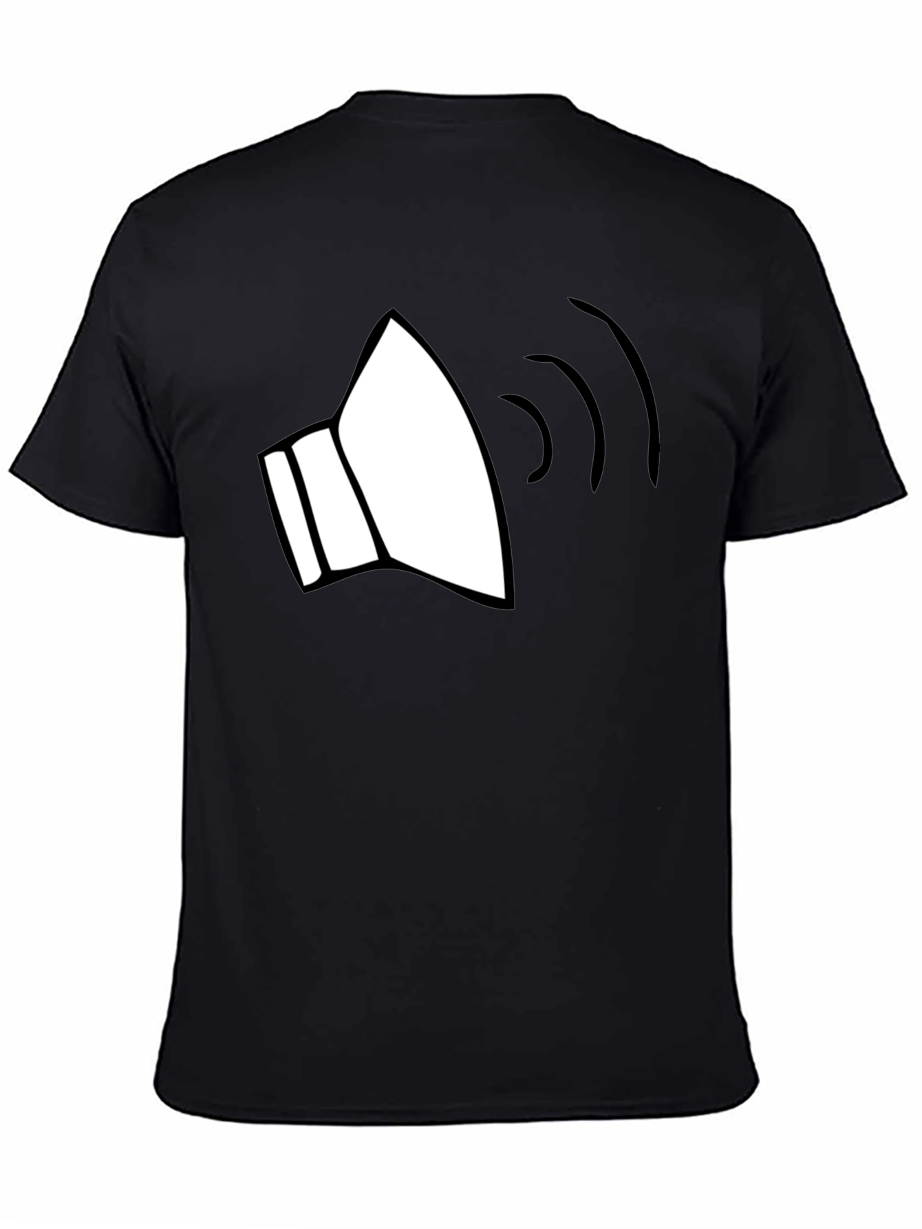 Sound Wave Graphic Tee - Black Cotton Blend