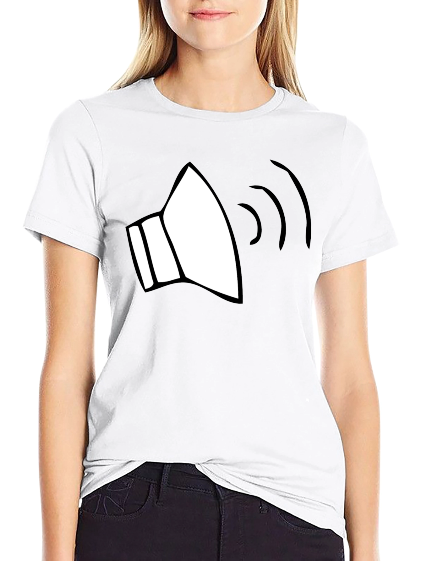 Sound Wave Graphic Tee - Black Cotton Blend