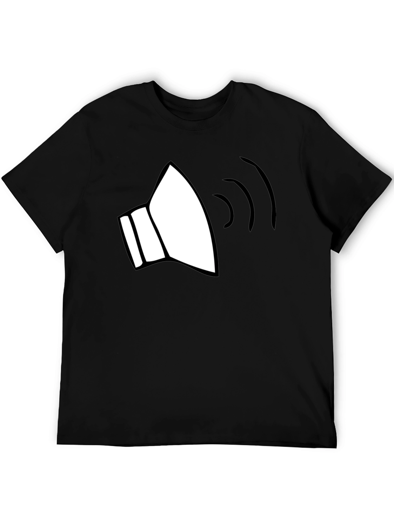 Sound Wave Graphic Tee - Black Cotton Blend