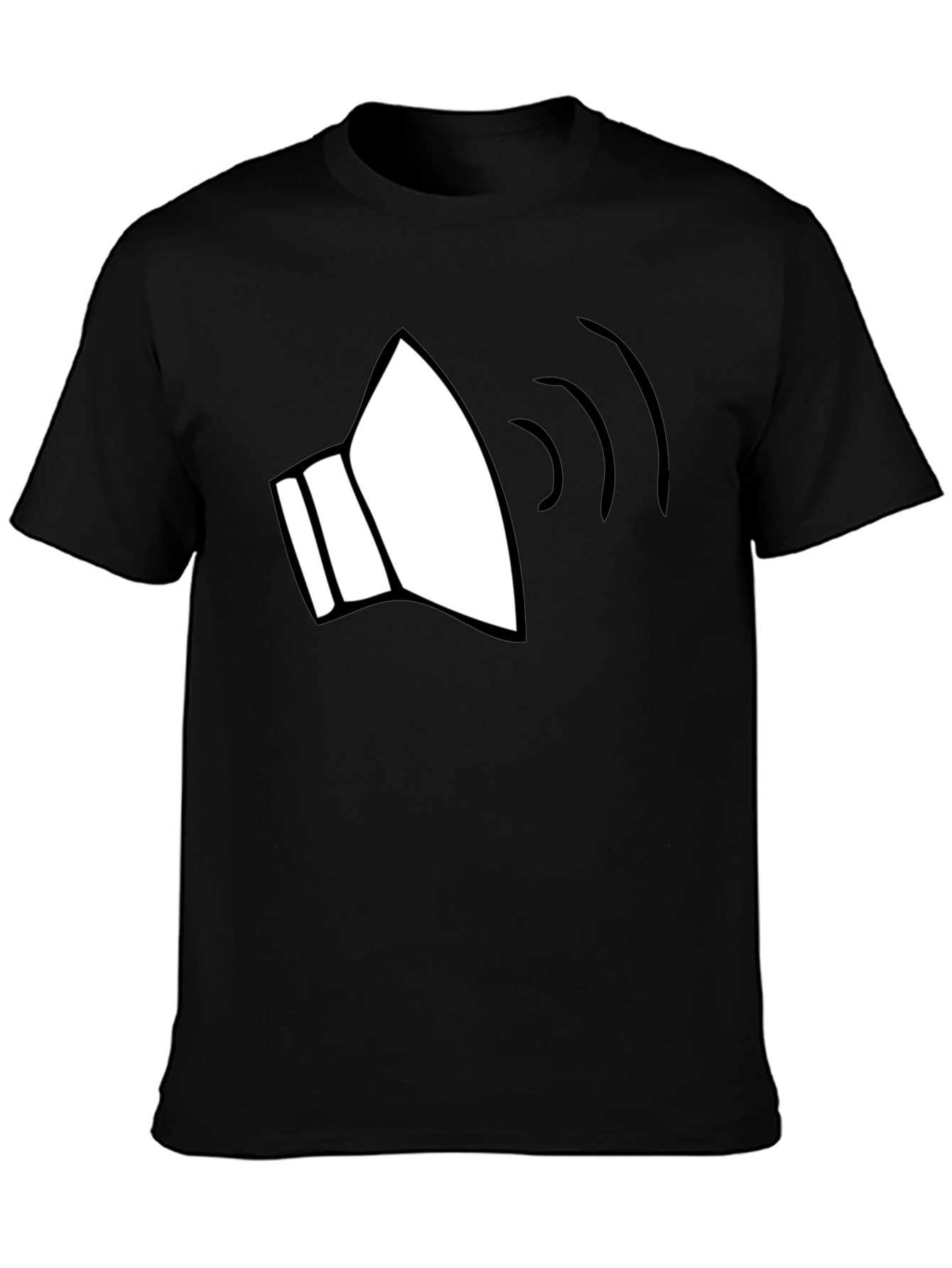 Sound Wave Graphic Tee - Black Cotton Blend