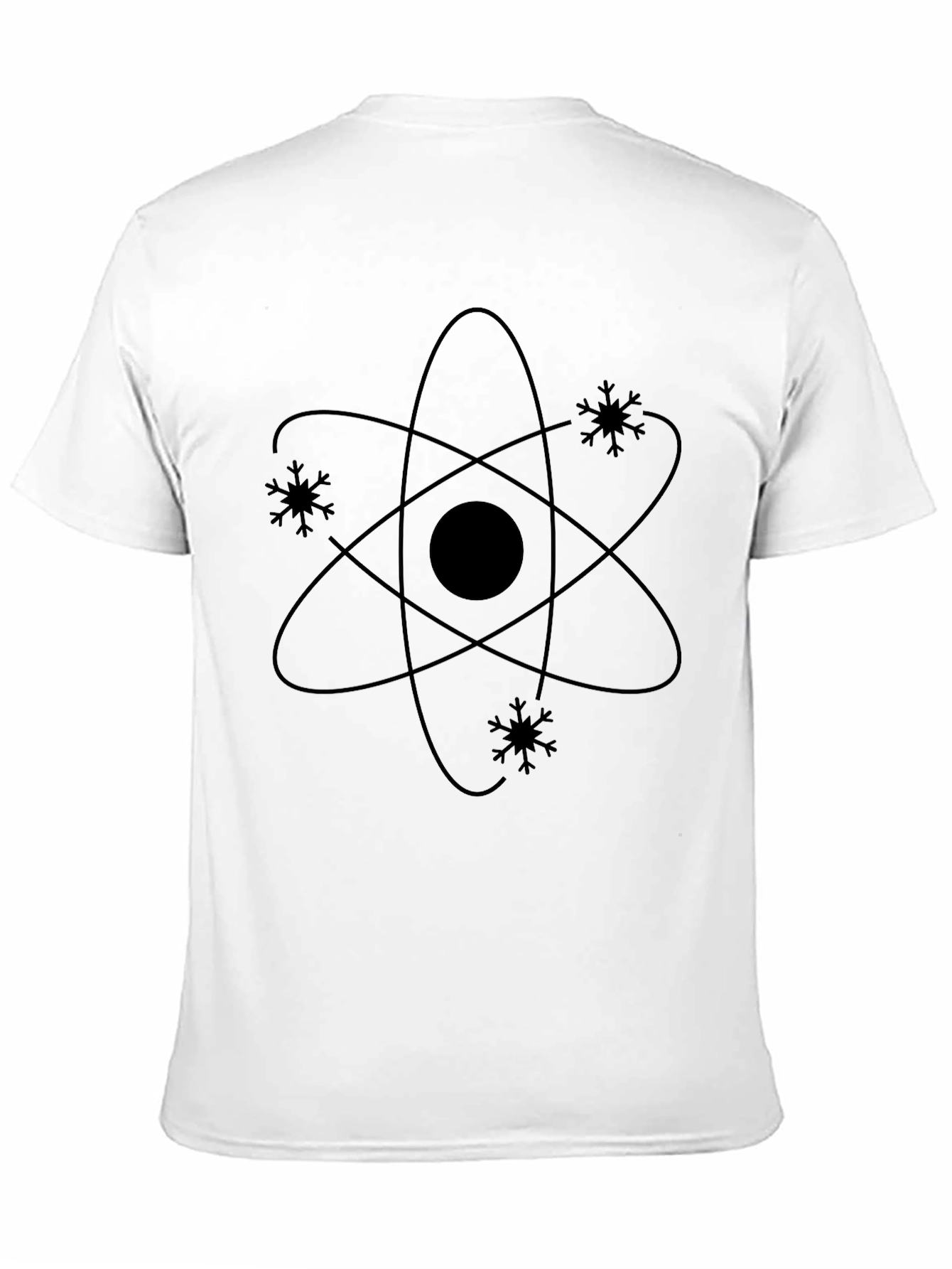Atom Snowflake Black T-Shirt - Science Geek Style