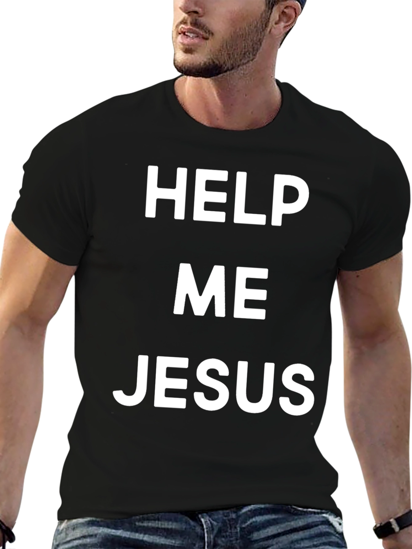 Help Me Jesus Black T-Shirt - Christian Apparel