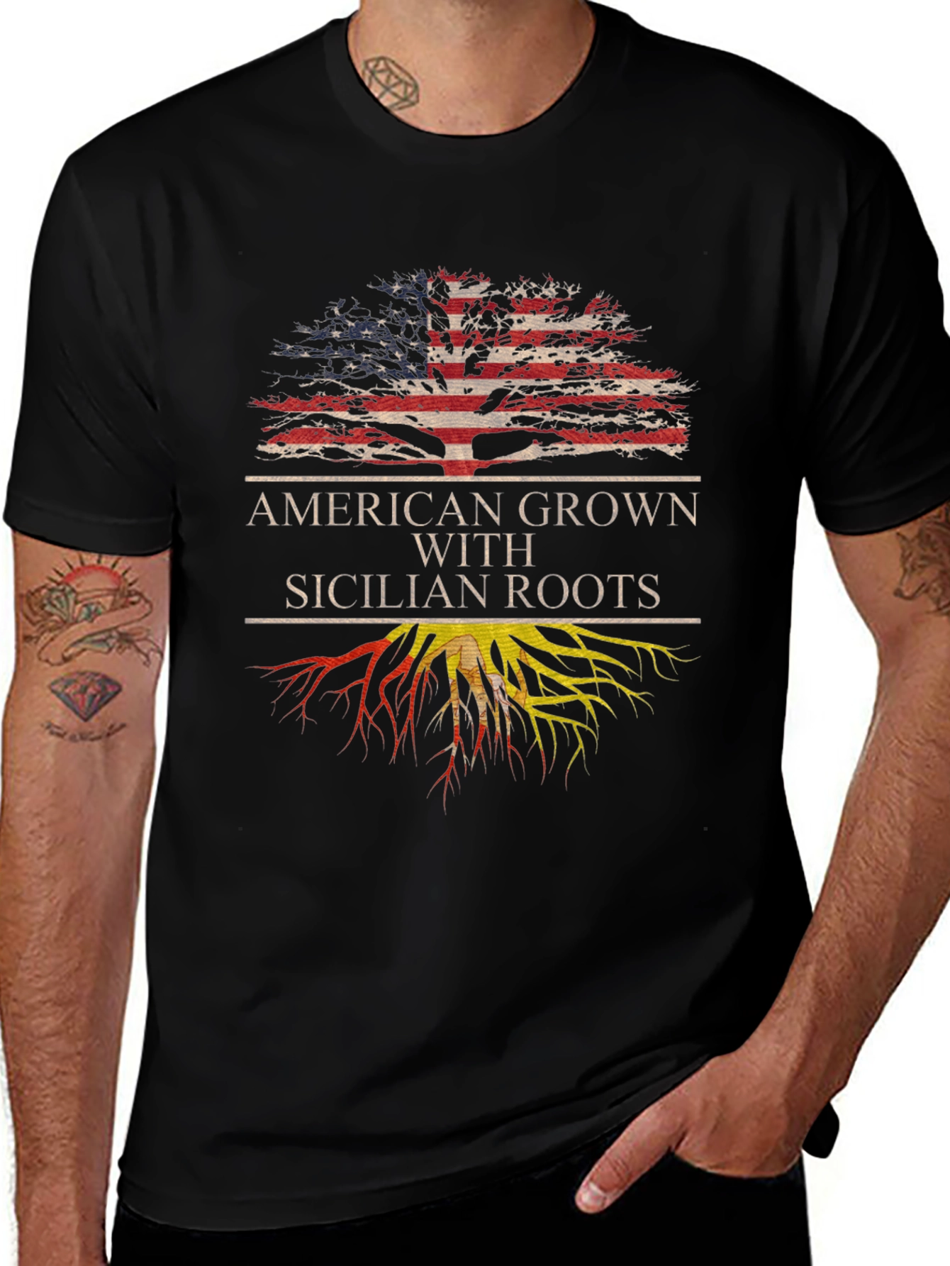 American Grown with Sicilian Roots T-Shirt