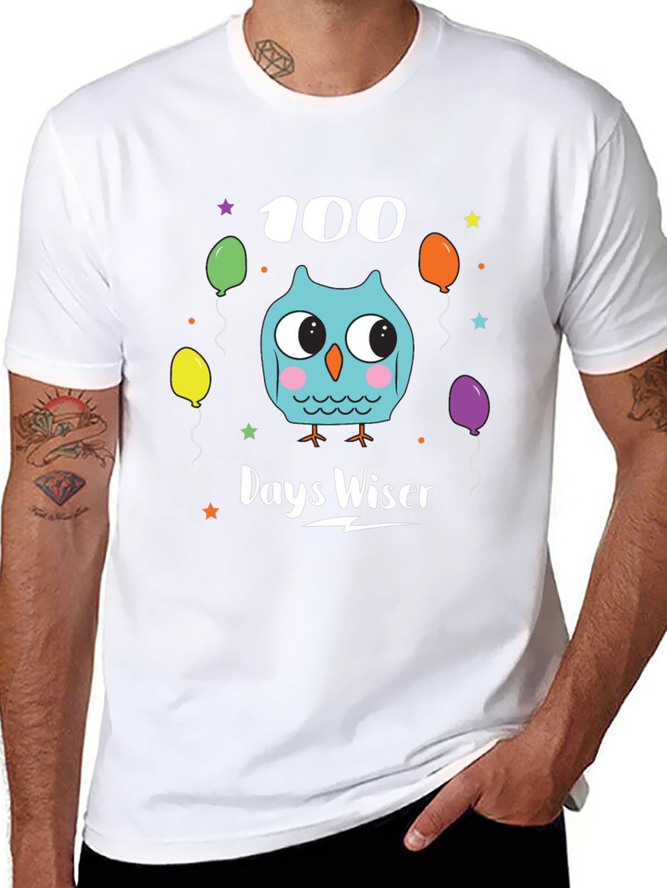100 Days Wiser Owl T-Shirt