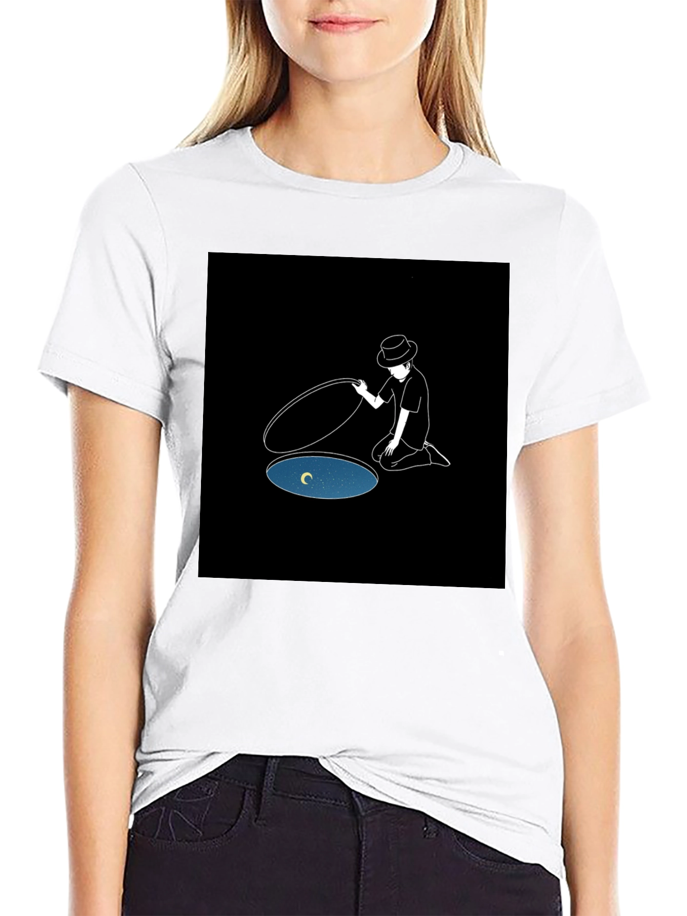 Dreamy Manhole T-Shirt - Artistic Graphic Tee