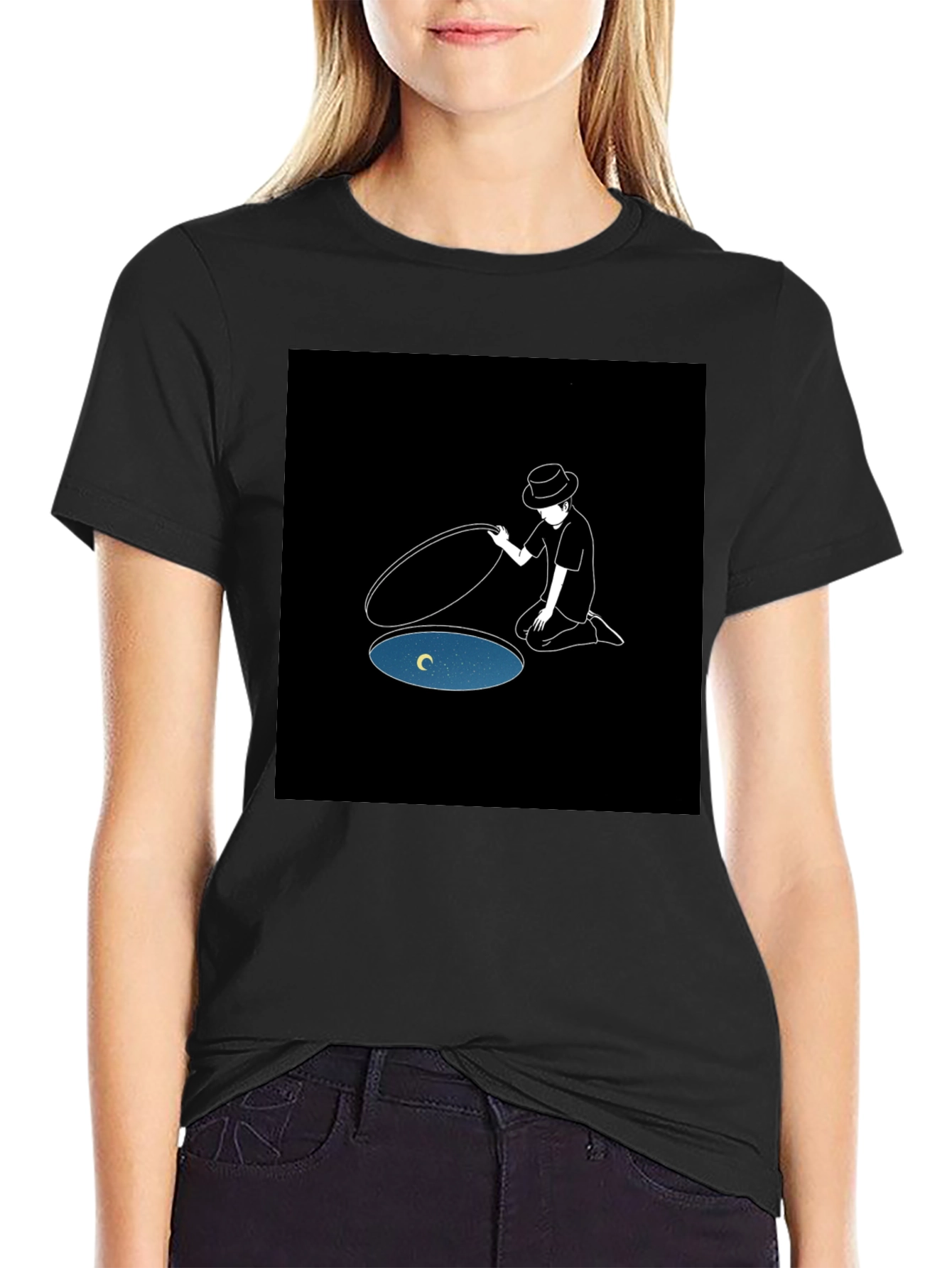 Dreamy Manhole T-Shirt - Artistic Graphic Tee