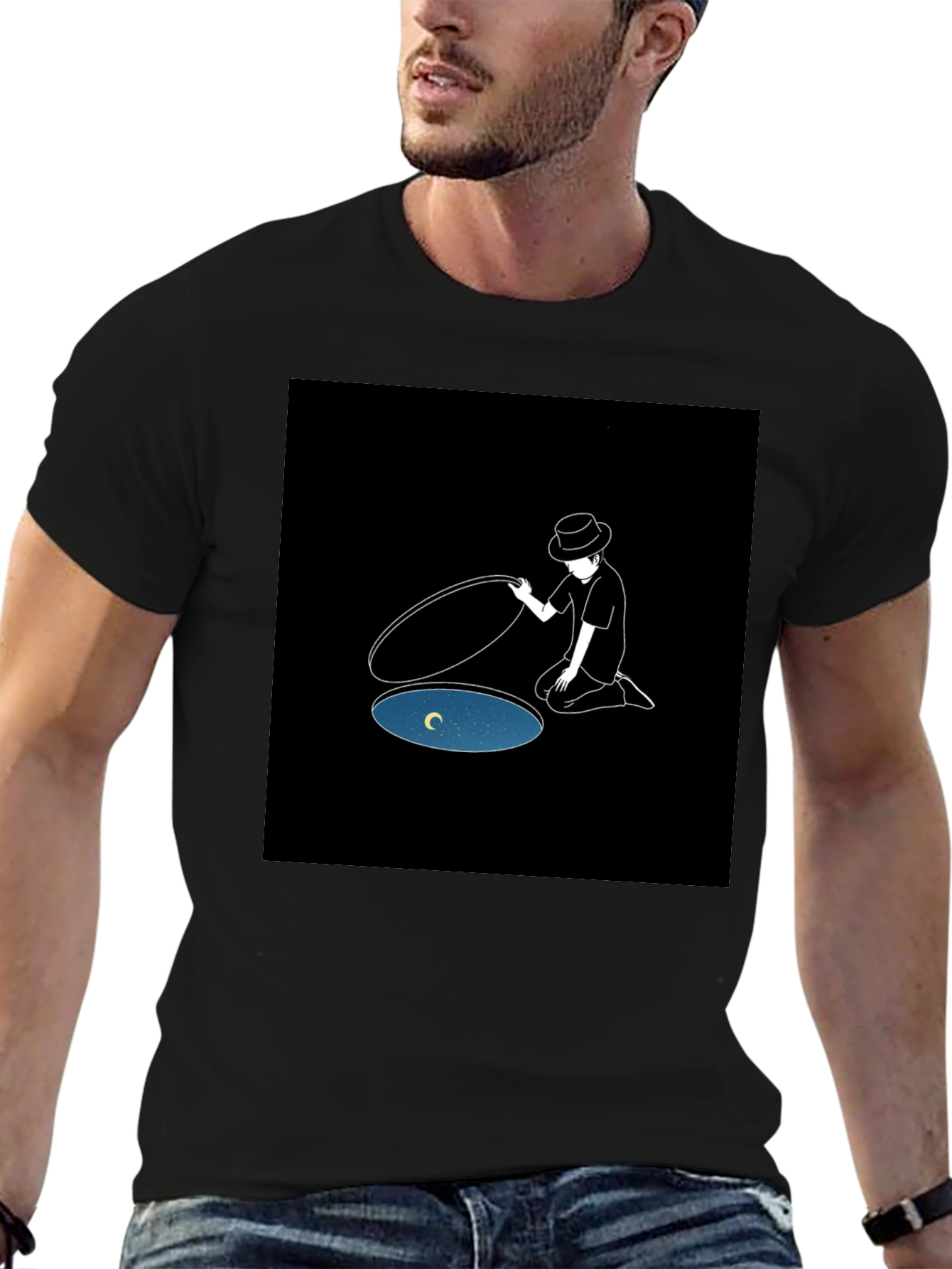 Dreamy Manhole T-Shirt - Artistic Graphic Tee