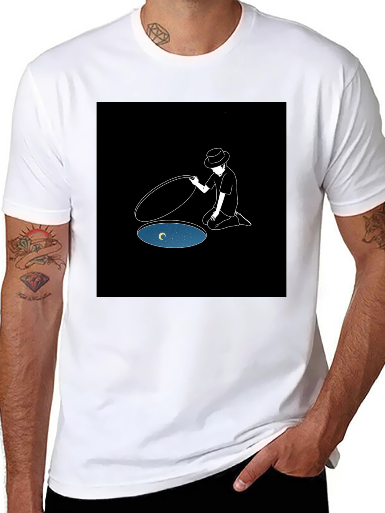 Dreamy Manhole T-Shirt - Artistic Graphic Tee