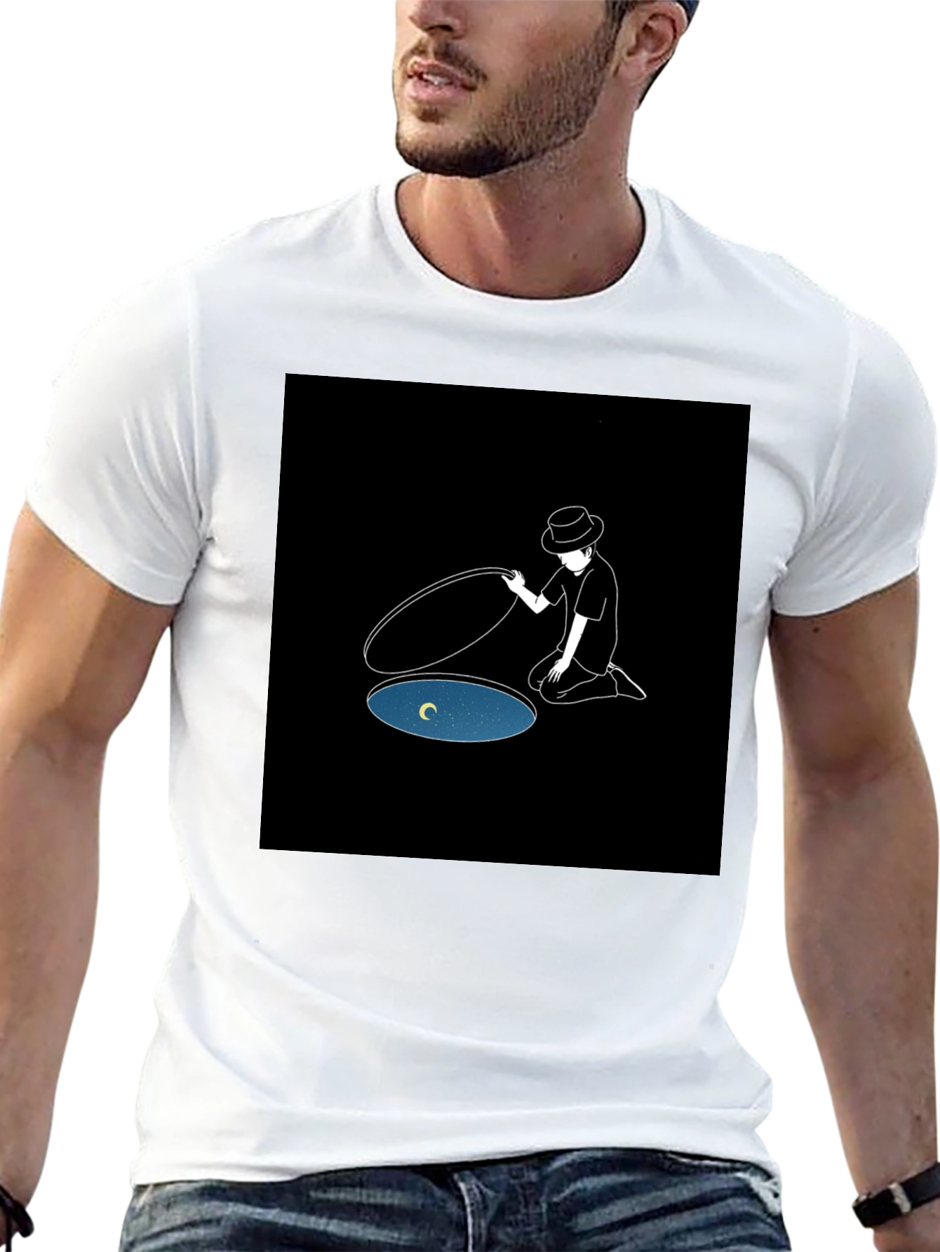 Dreamy Manhole T-Shirt - Artistic Graphic Tee