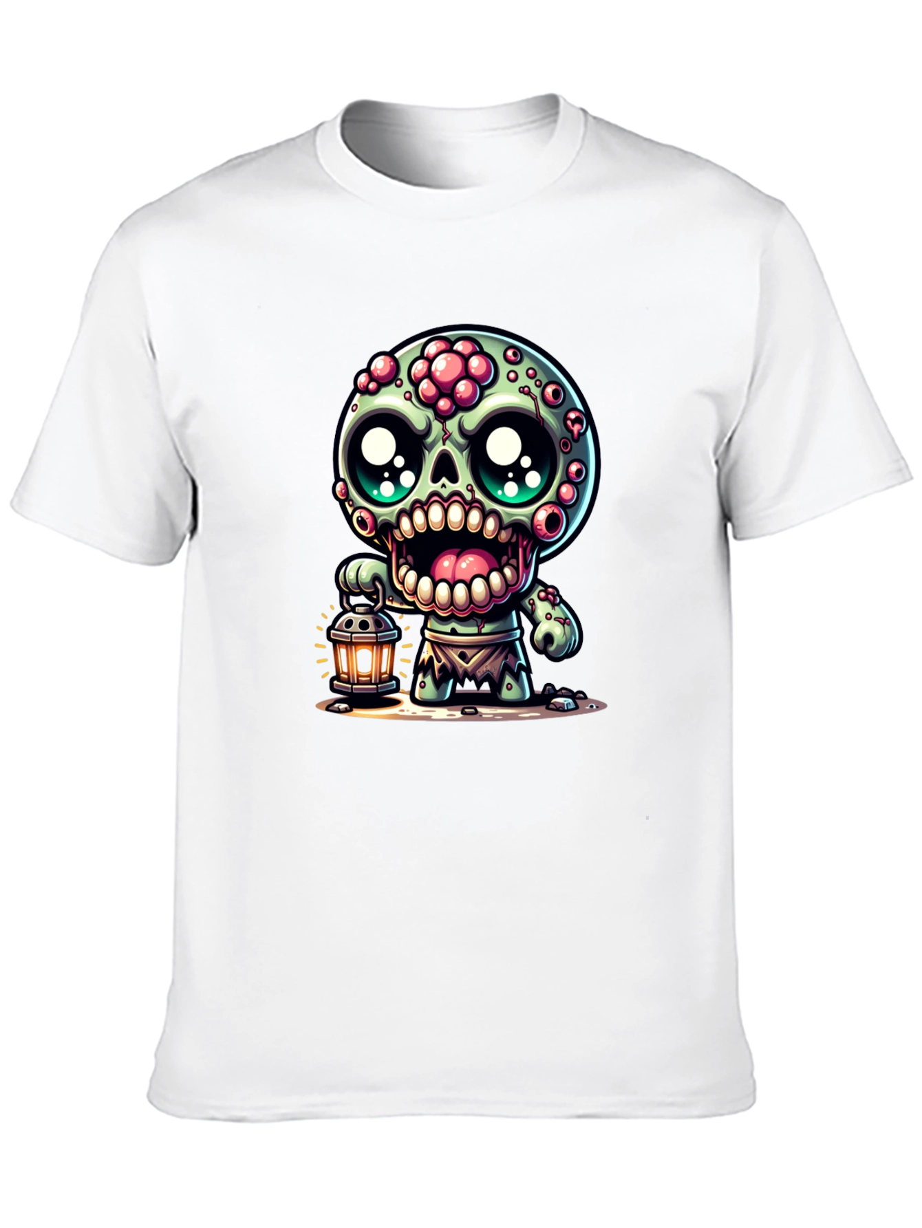Zombie Lantern Tee - Spooky Cute Graphic T-Shirt