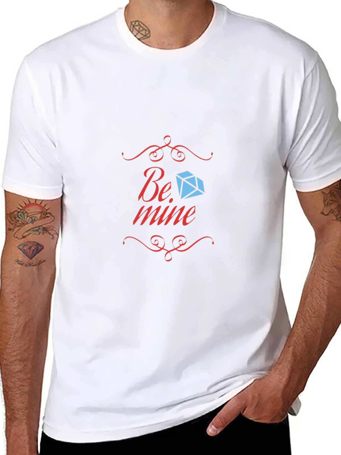 Be Mine Diamond Graphic Black T-Shirt