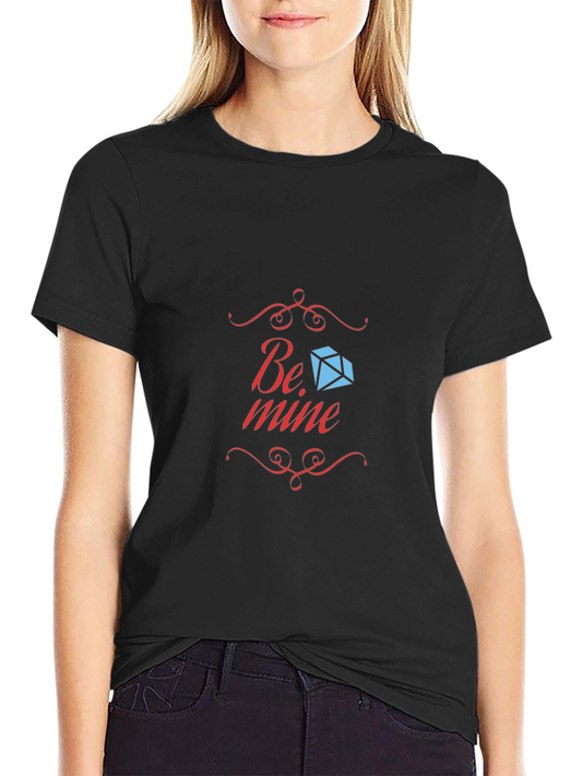 Be Mine Diamond Graphic Black T-Shirt